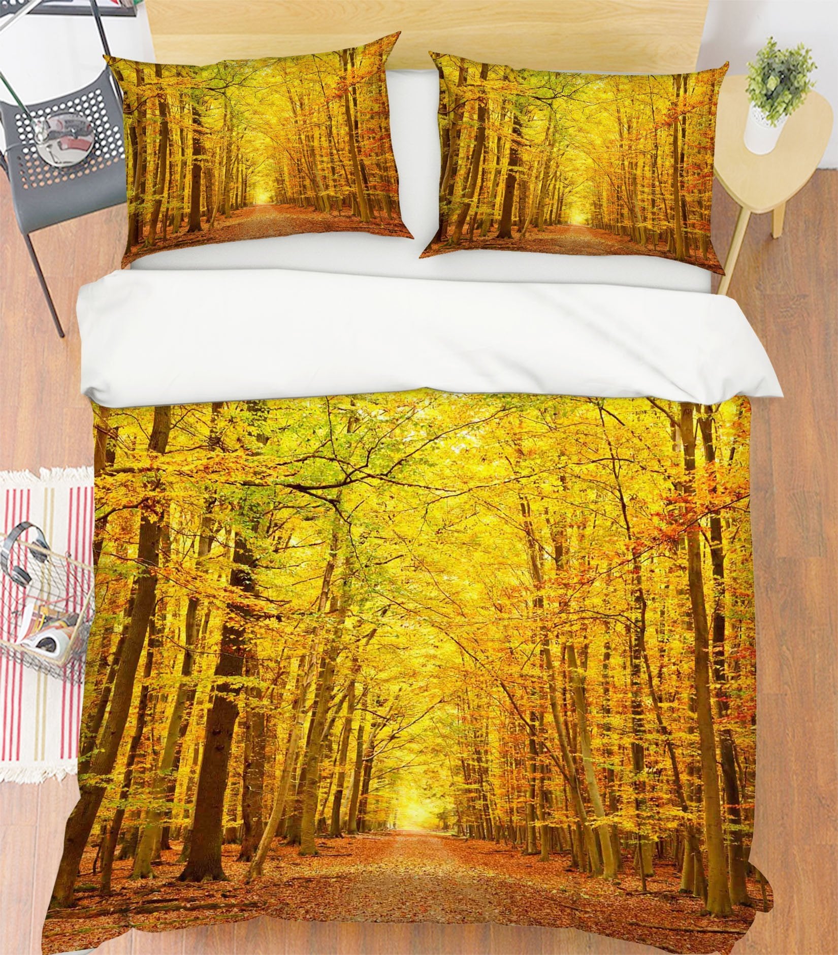 3D Yellow Woods 092 Bed Pillowcases Quilt Wallpaper AJ Wallpaper 