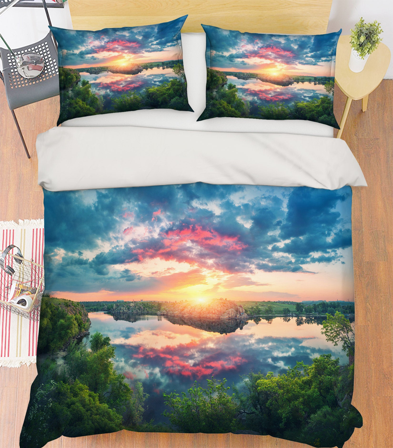 3D Sky Reflection 67096 Bed Pillowcases Quilt