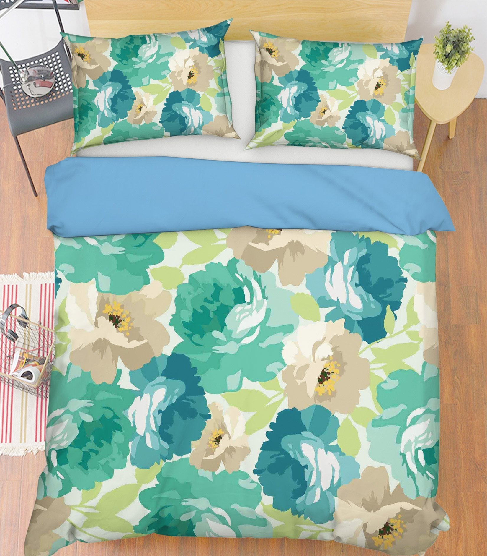 3D Doodle Flowers 033 Bed Pillowcases Quilt Wallpaper AJ Wallpaper 