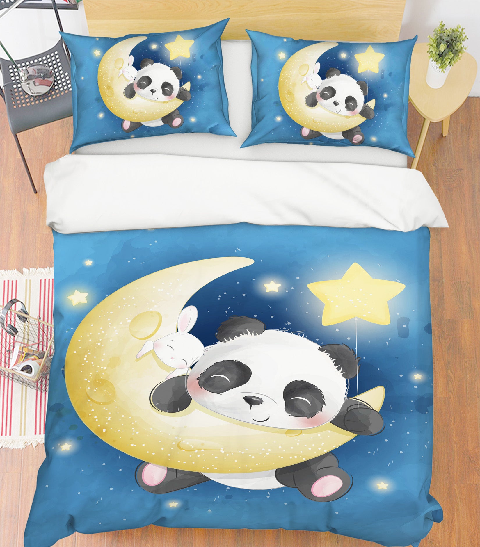 3D Moon Panda 67007 Bed Pillowcases Quilt