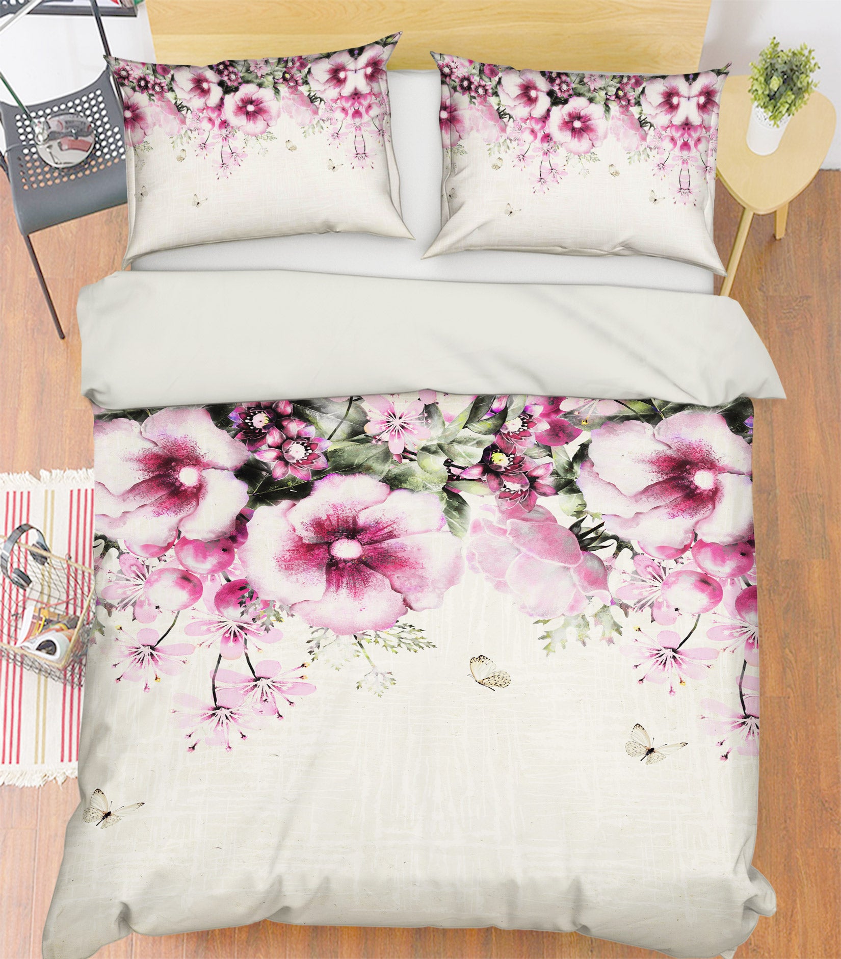 3D Flowers 67056 Bed Pillowcases Quilt