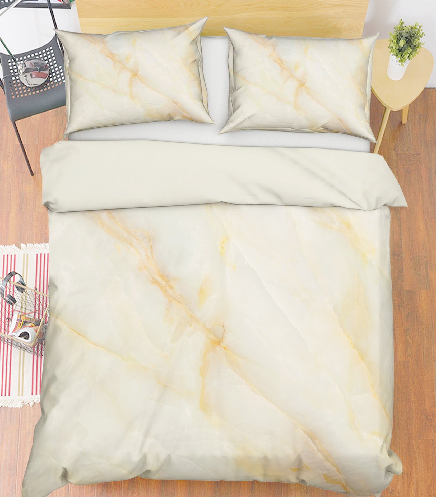 3D Marble Pattern 67073 Bed Pillowcases Quilt