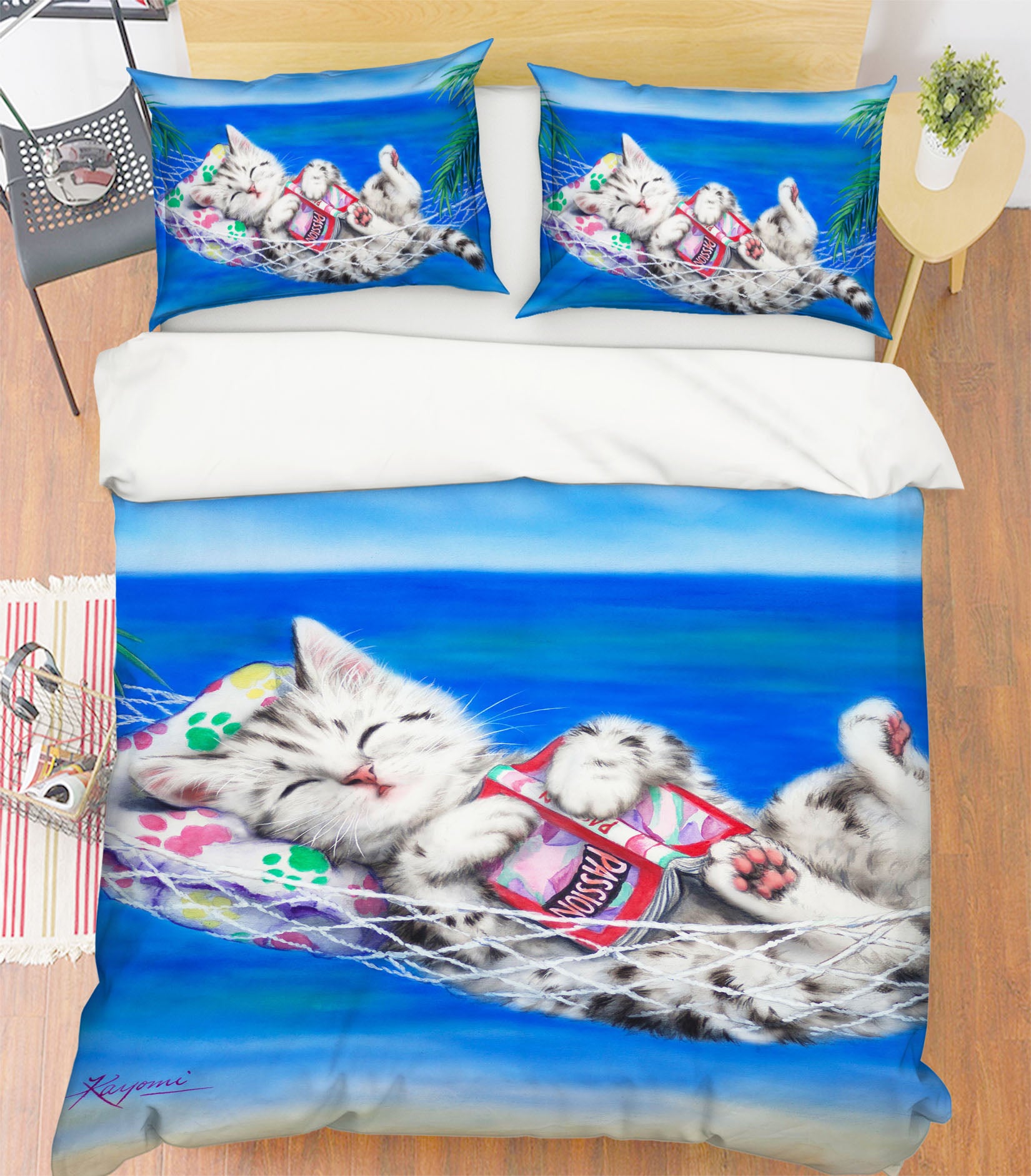 3D Cat Book 5838 Kayomi Harai Bedding Bed Pillowcases Quilt Cover Duvet Cover