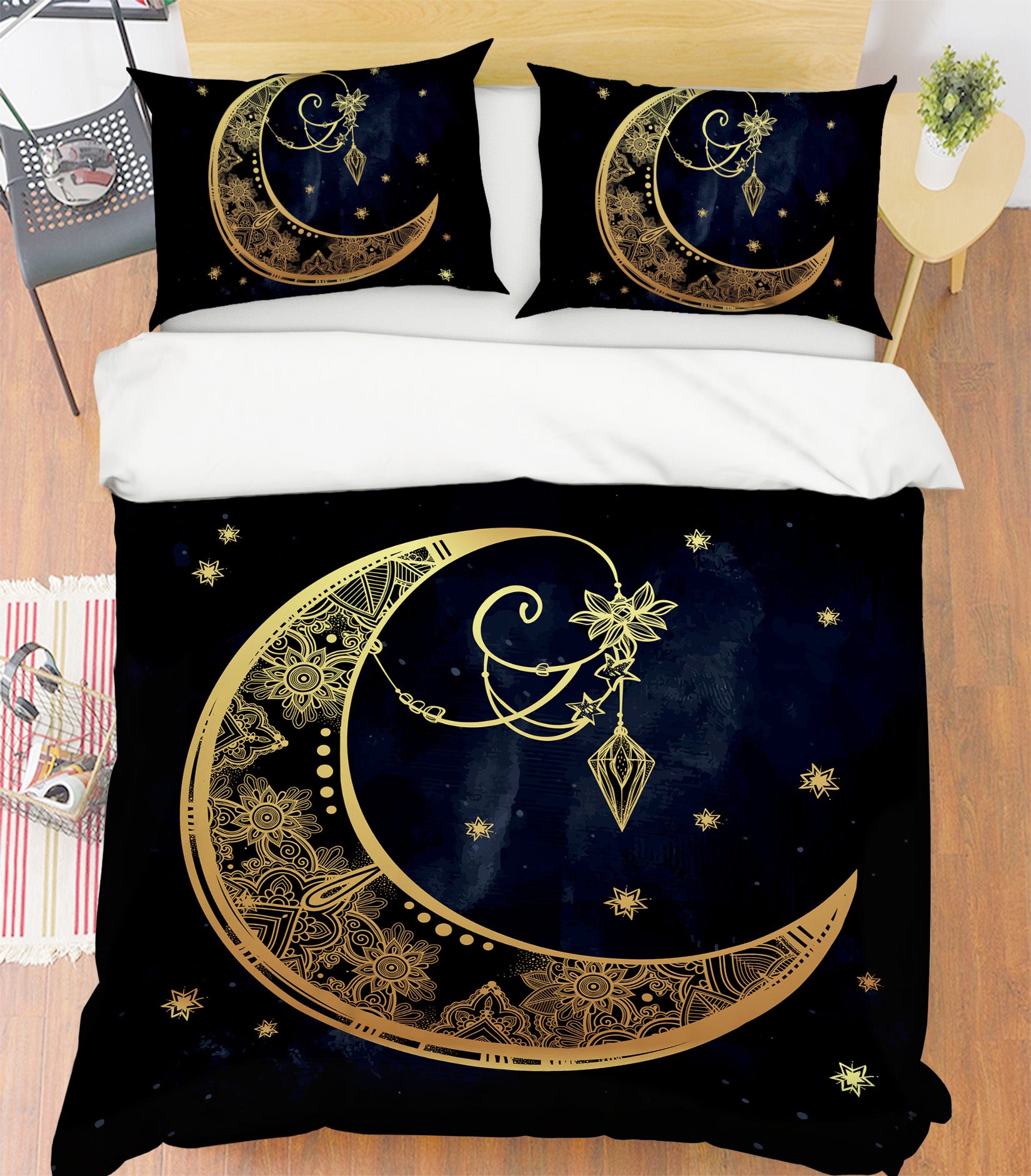 3D Moon Pattern 67048 Bed Pillowcases Quilt