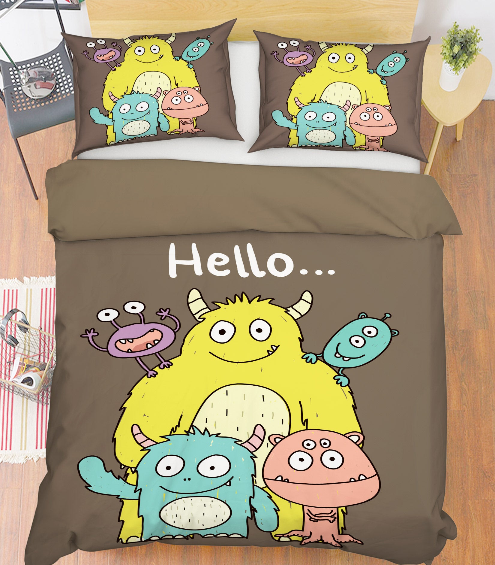 3D Cartoon Monster 72012 Bed Pillowcases Quilt