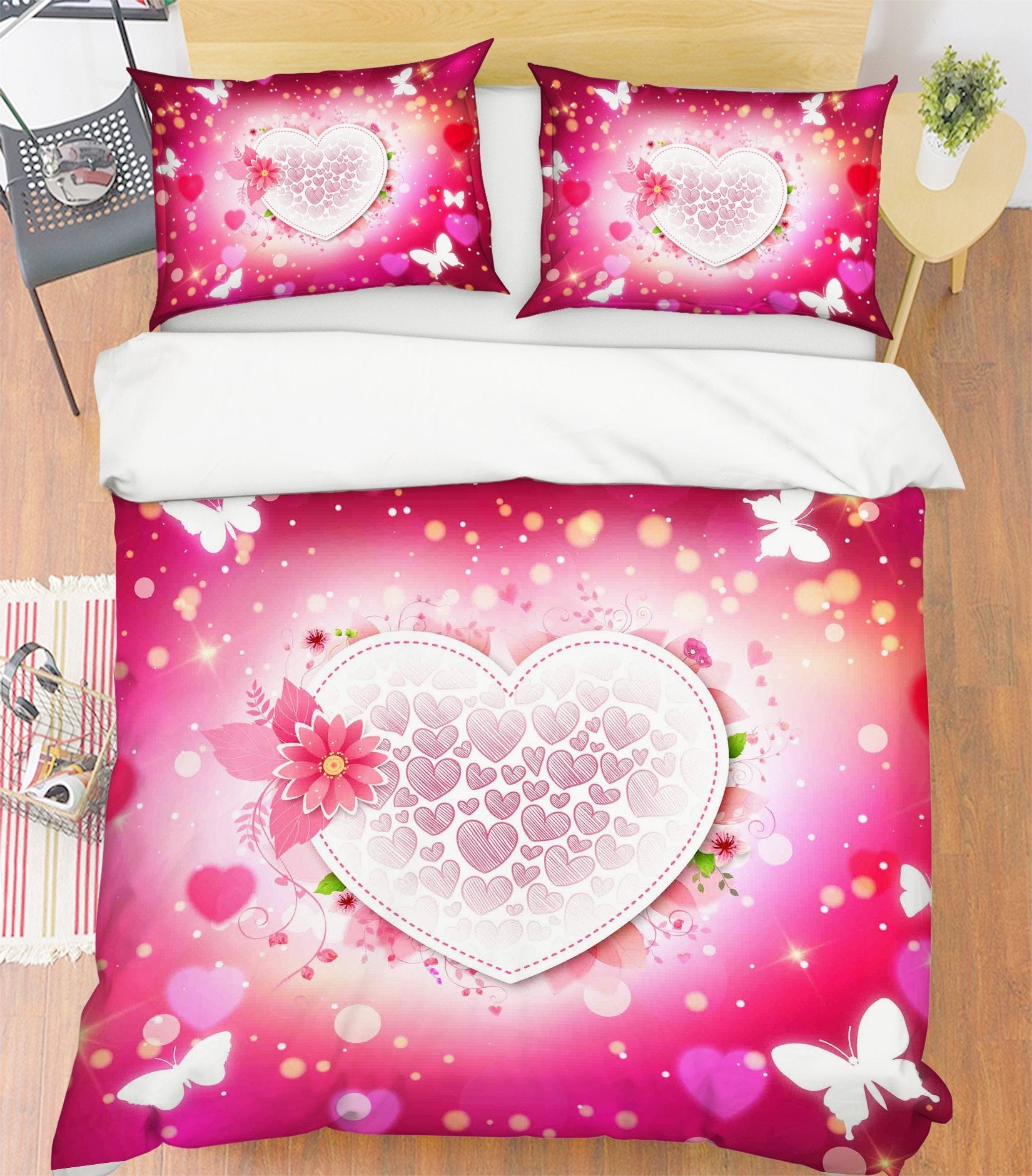 3D Pink Love 238 Bed Pillowcases Quilt Wallpaper AJ Wallpaper 