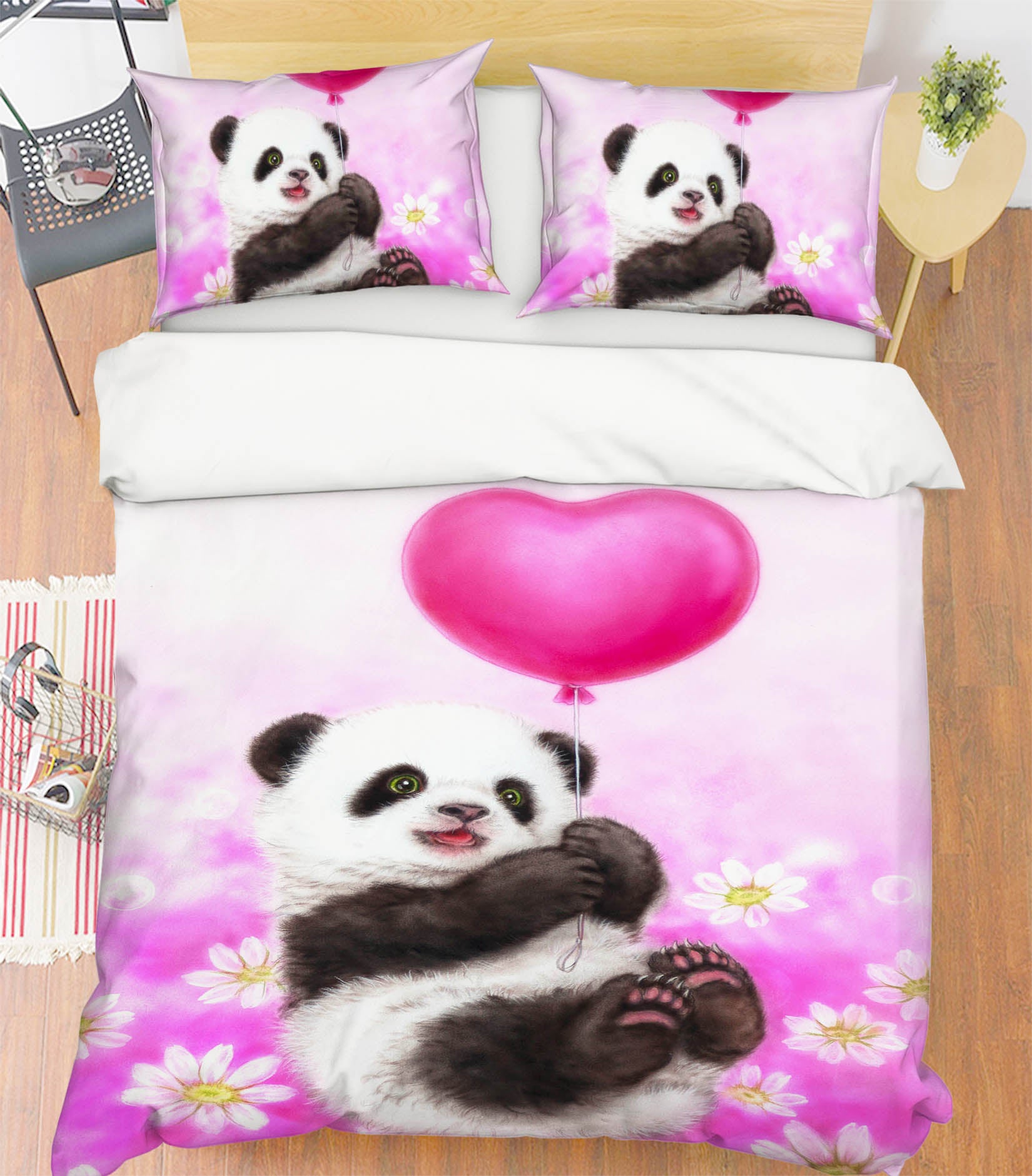 3D Balloon Panda 5841 Kayomi Harai Bedding Bed Pillowcases Quilt Cover Duvet Cover