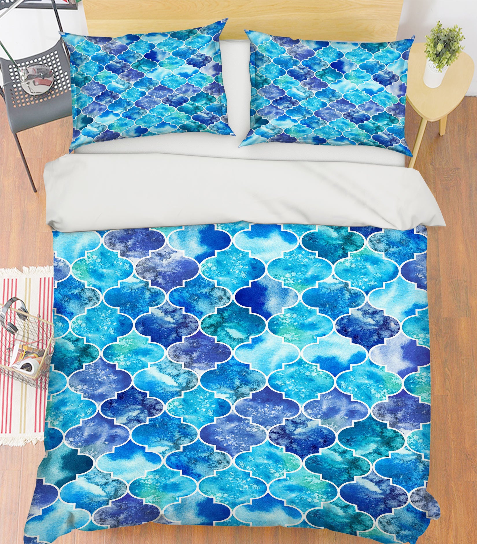 3D Blue Pattern 72024 Bed Pillowcases Quilt