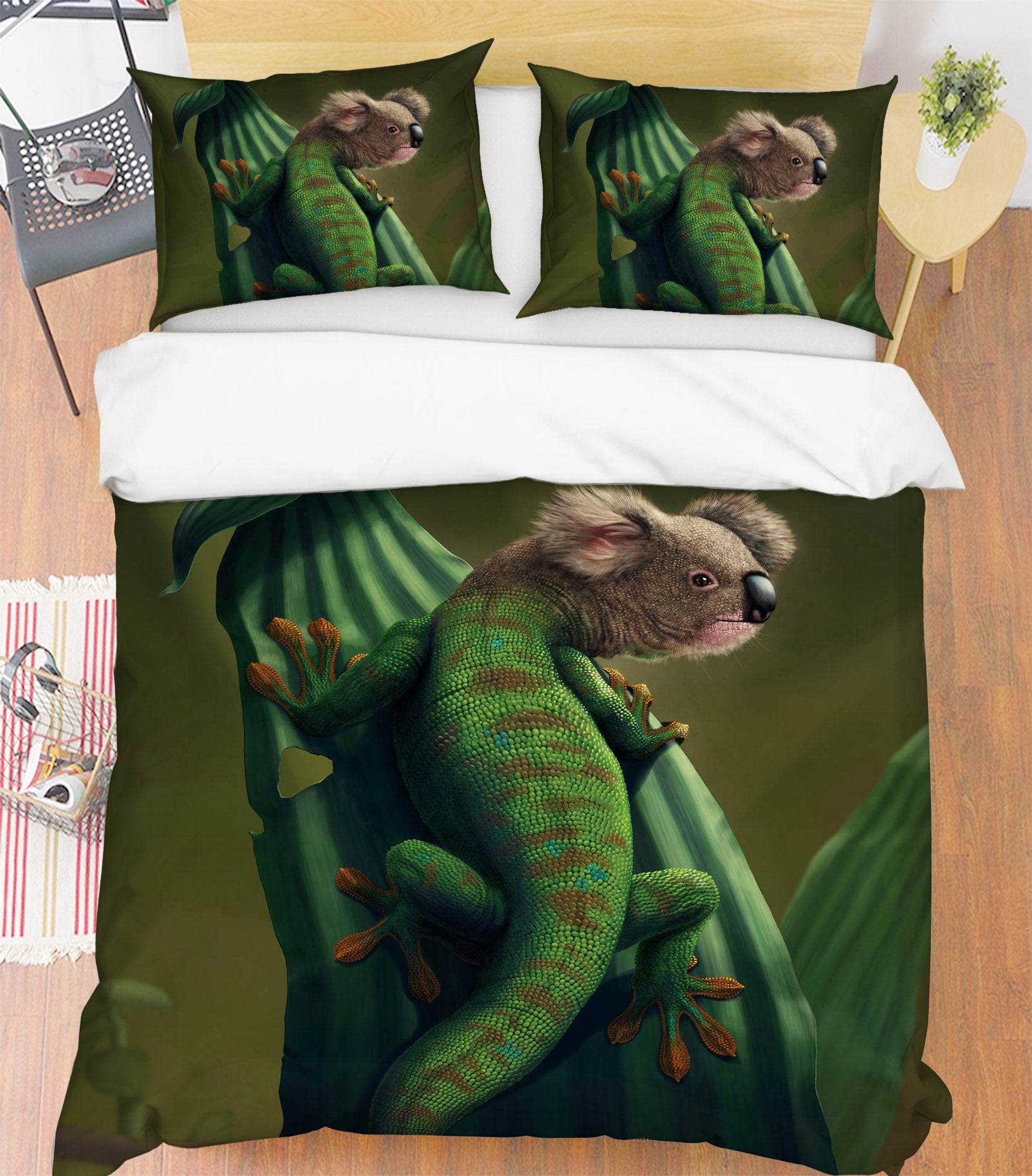 3D Gekoala Chameleon 046 Bed Pillowcases Quilt Exclusive Designer Vincent