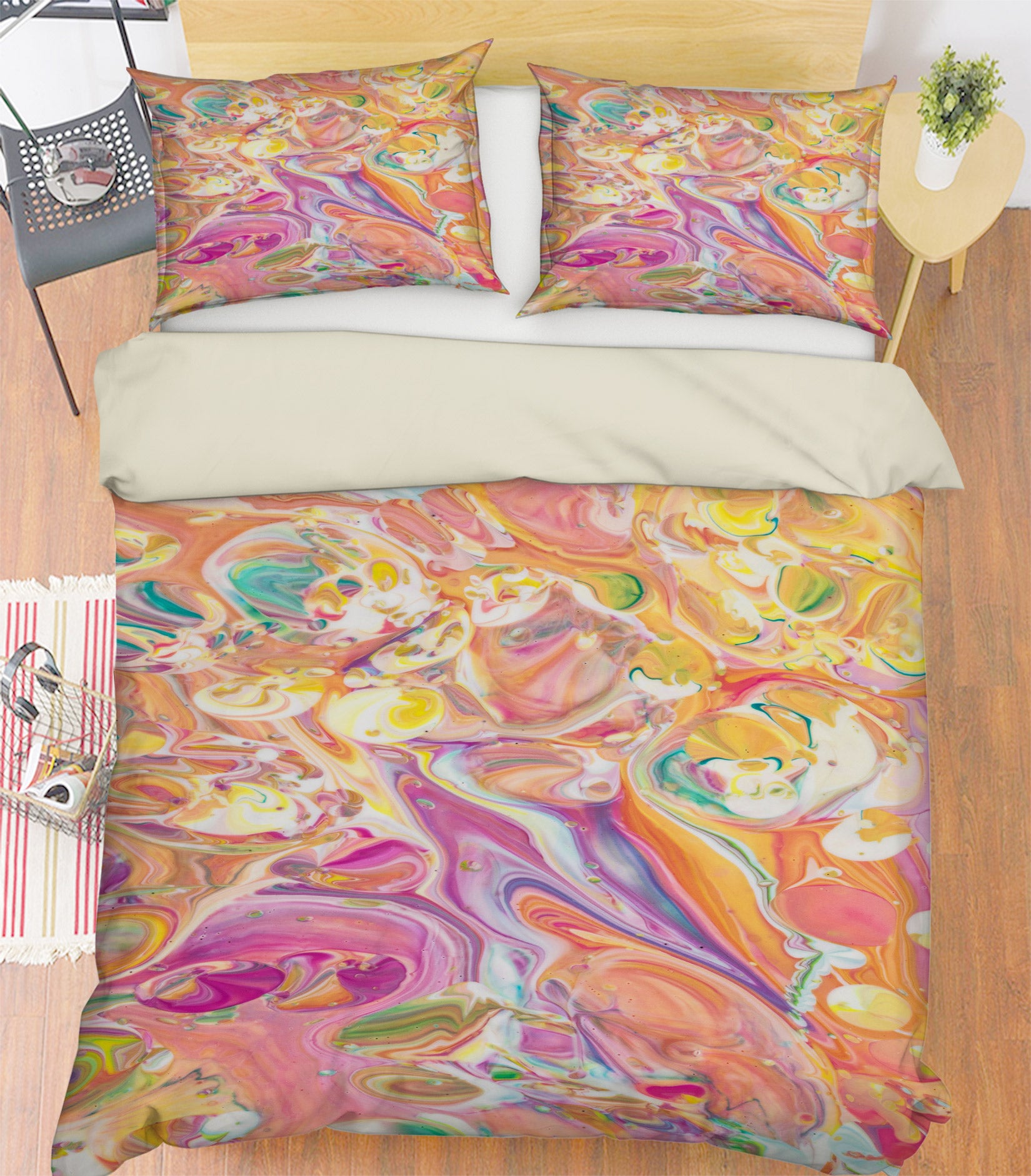 3D Pink Texture 67162 Bed Pillowcases Quilt