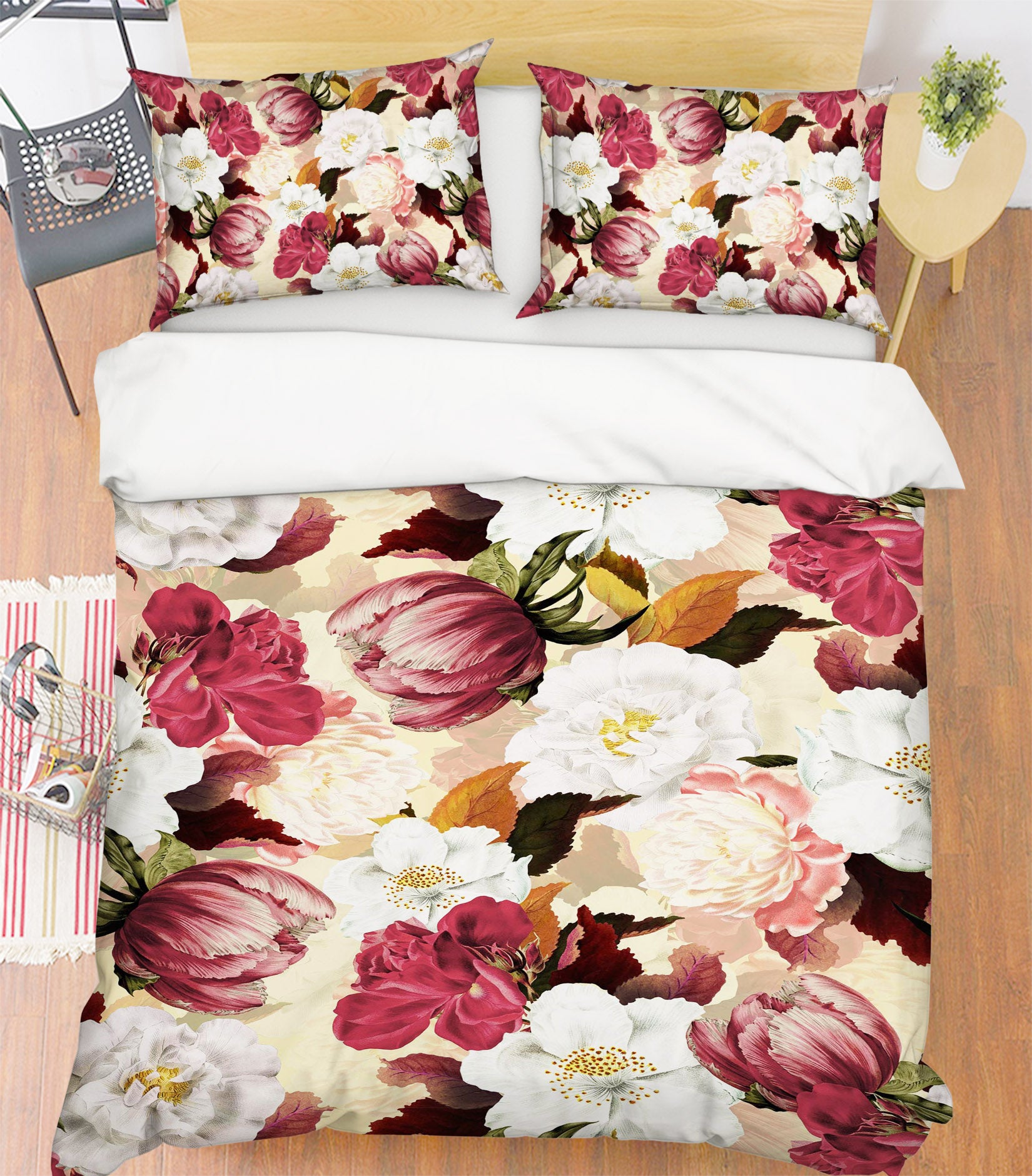 3D Peony Flower 168 Uta Naumann Bedding Bed Pillowcases Quilt