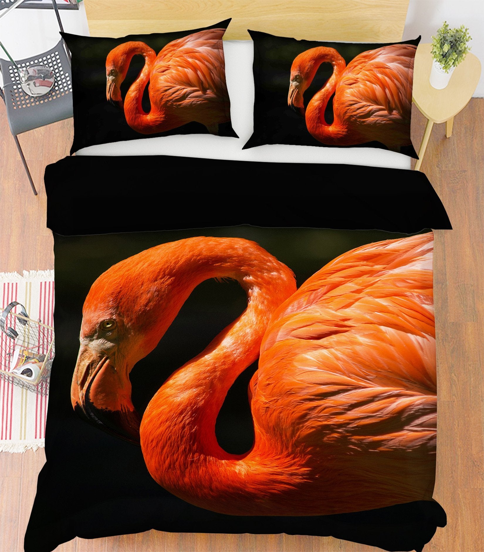 3D Flamingo 1915 Bed Pillowcases Quilt Quiet Covers AJ Creativity Home 