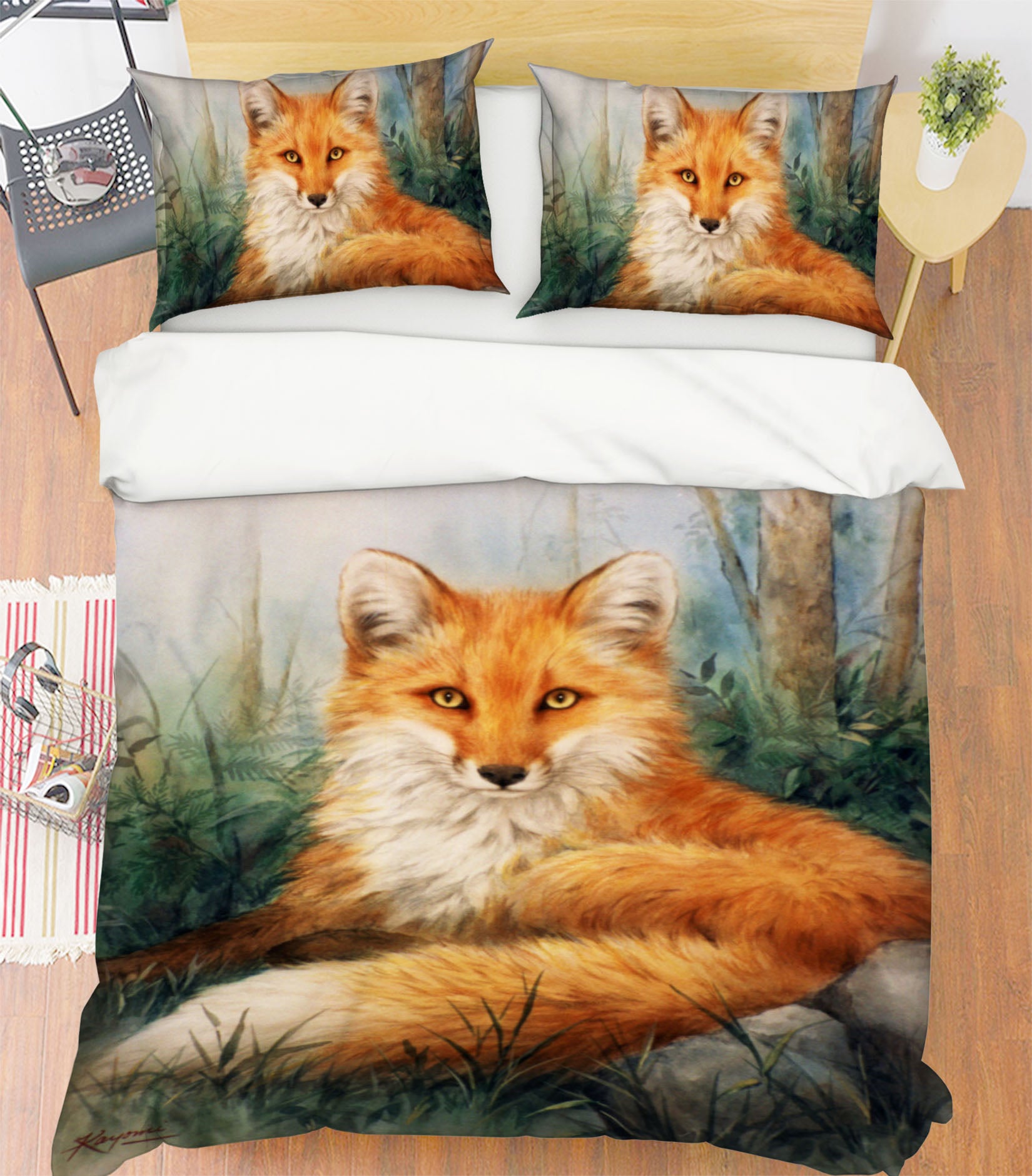 3D Animal Fox 5900 Kayomi Harai Bedding Bed Pillowcases Quilt Cover Duvet Cover