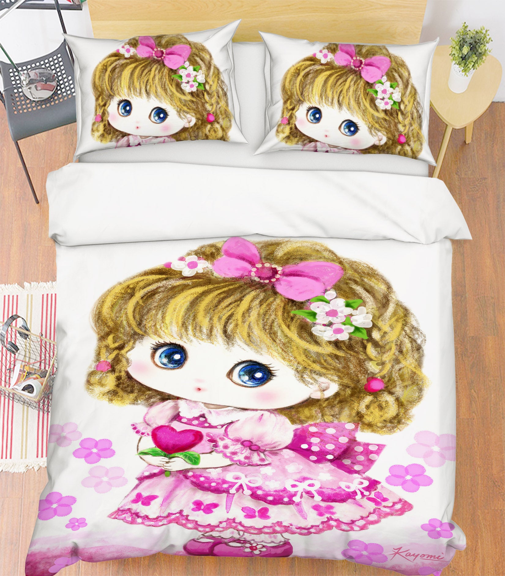 3D Princess Girl 5827 Kayomi Harai Bedding Bed Pillowcases Quilt Cover Duvet Cover