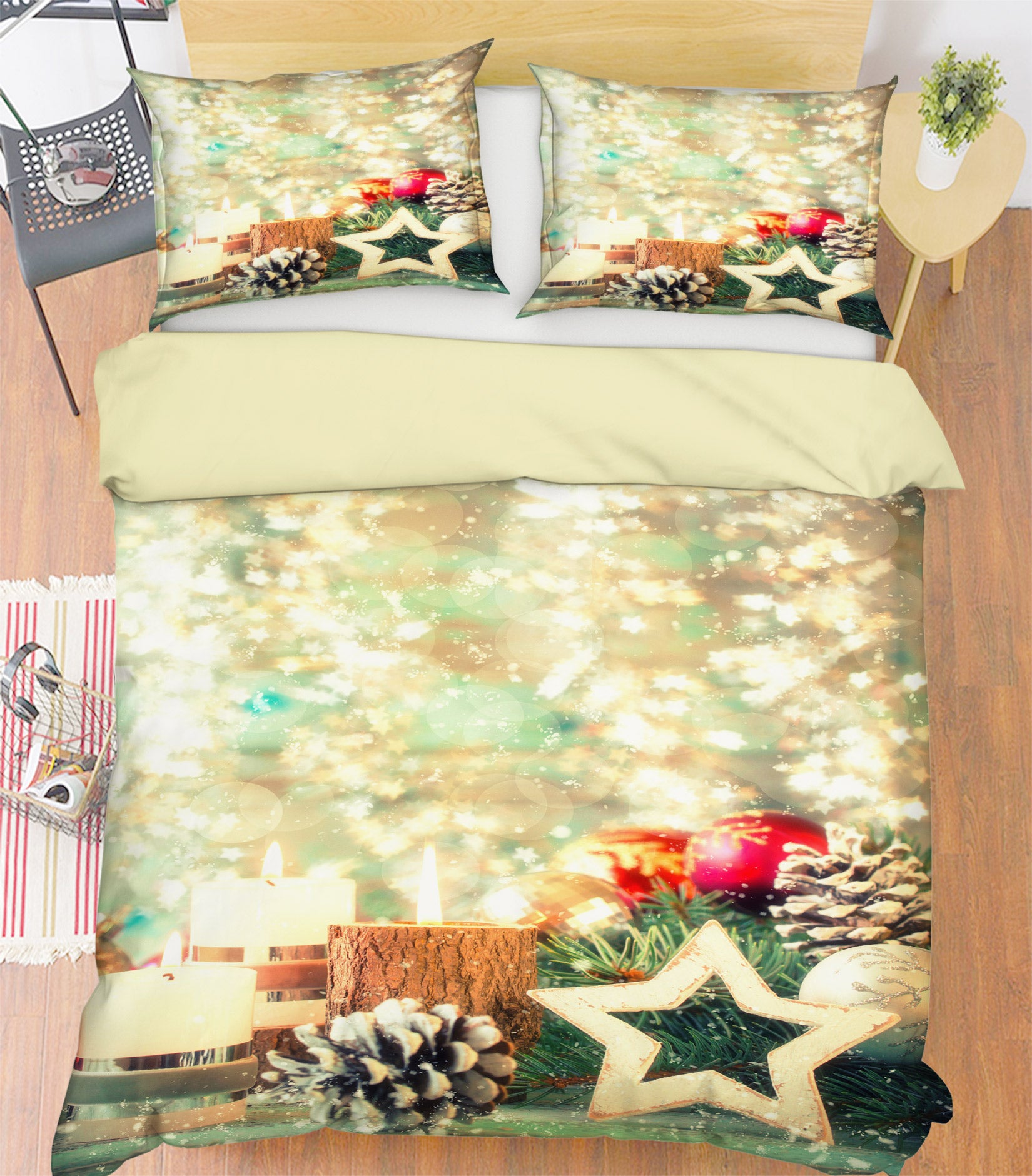 3D Pineta Five-Pointed Star 52124 Christmas Quilt Duvet Cover Xmas Bed Pillowcases