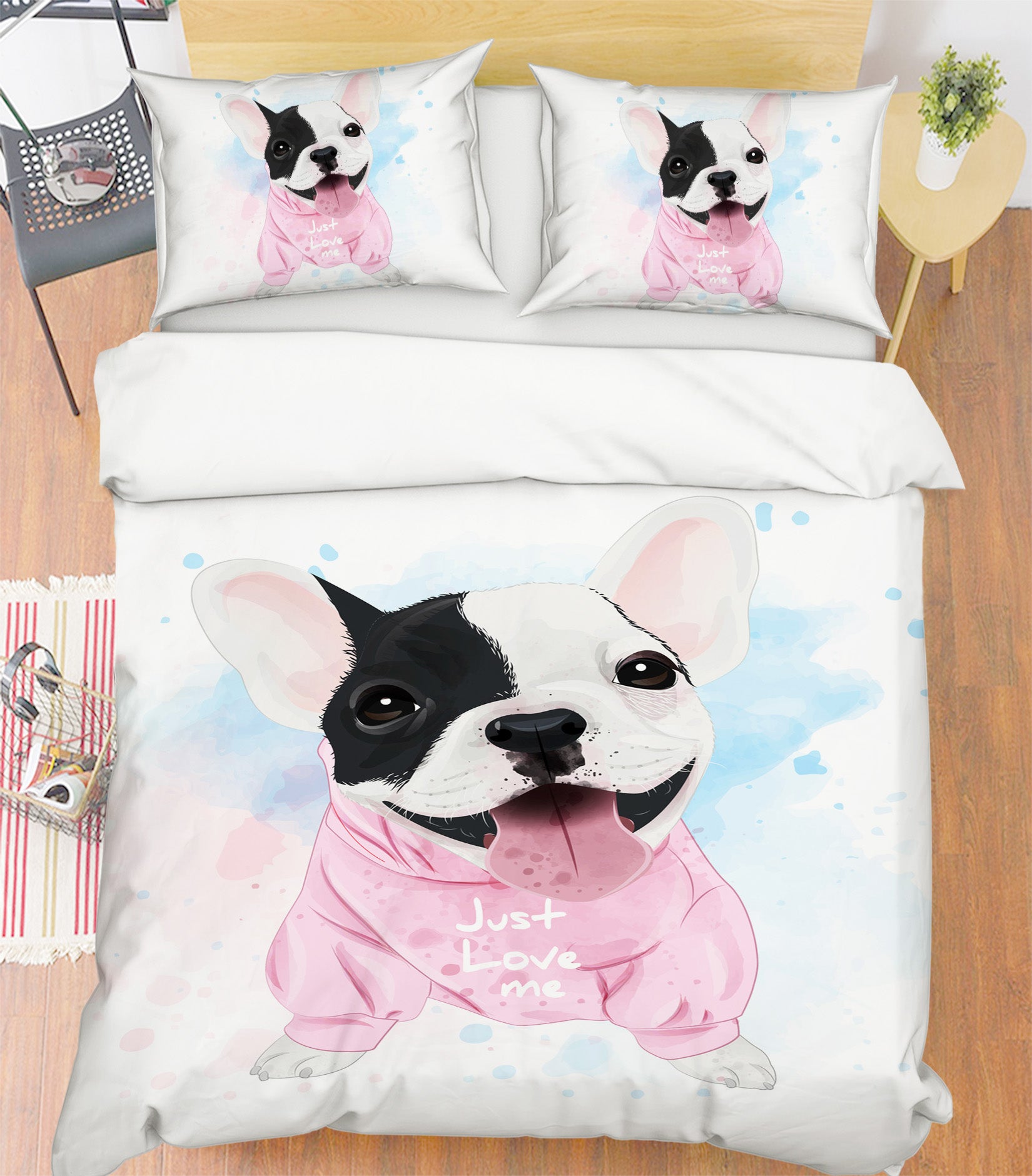 3D Bulldog 63215 Bed Pillowcases Quilt