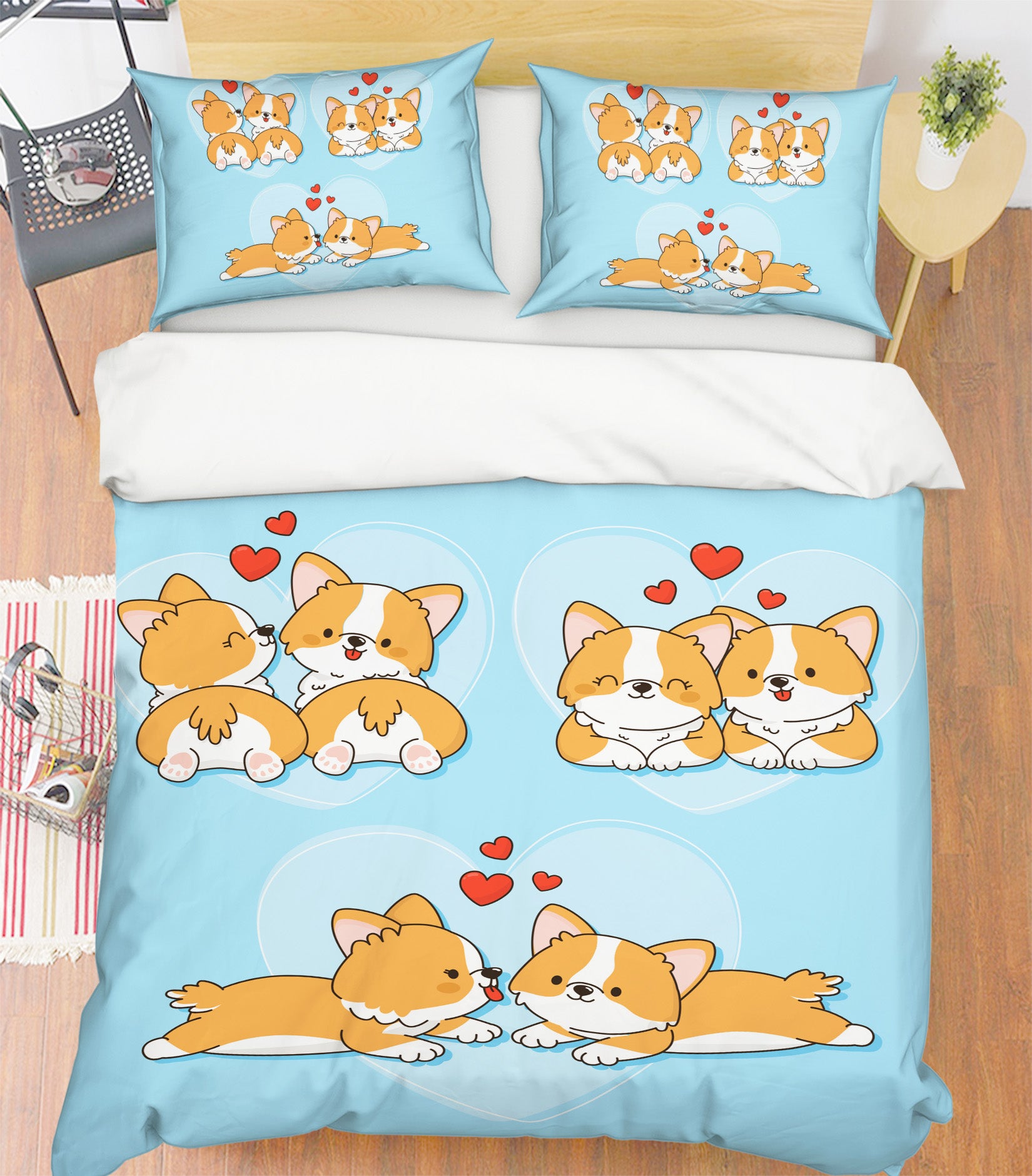 3D Corgi 67037 Bed Pillowcases Quilt