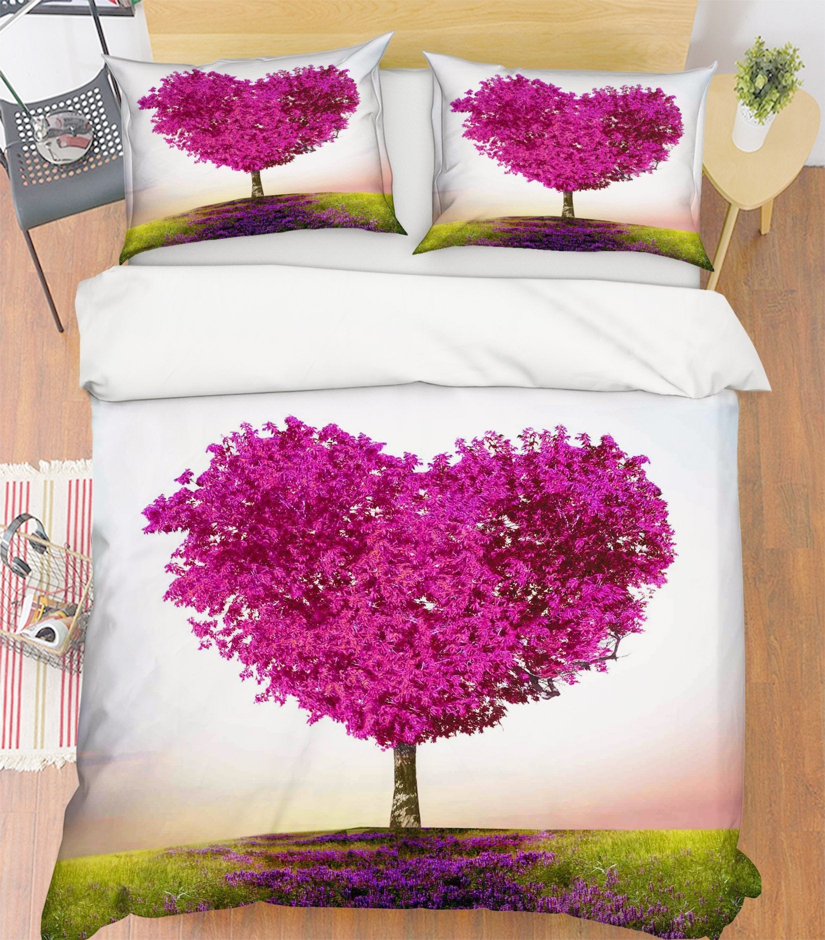 3D Love Tree 064 Bed Pillowcases Quilt Wallpaper AJ Wallpaper 