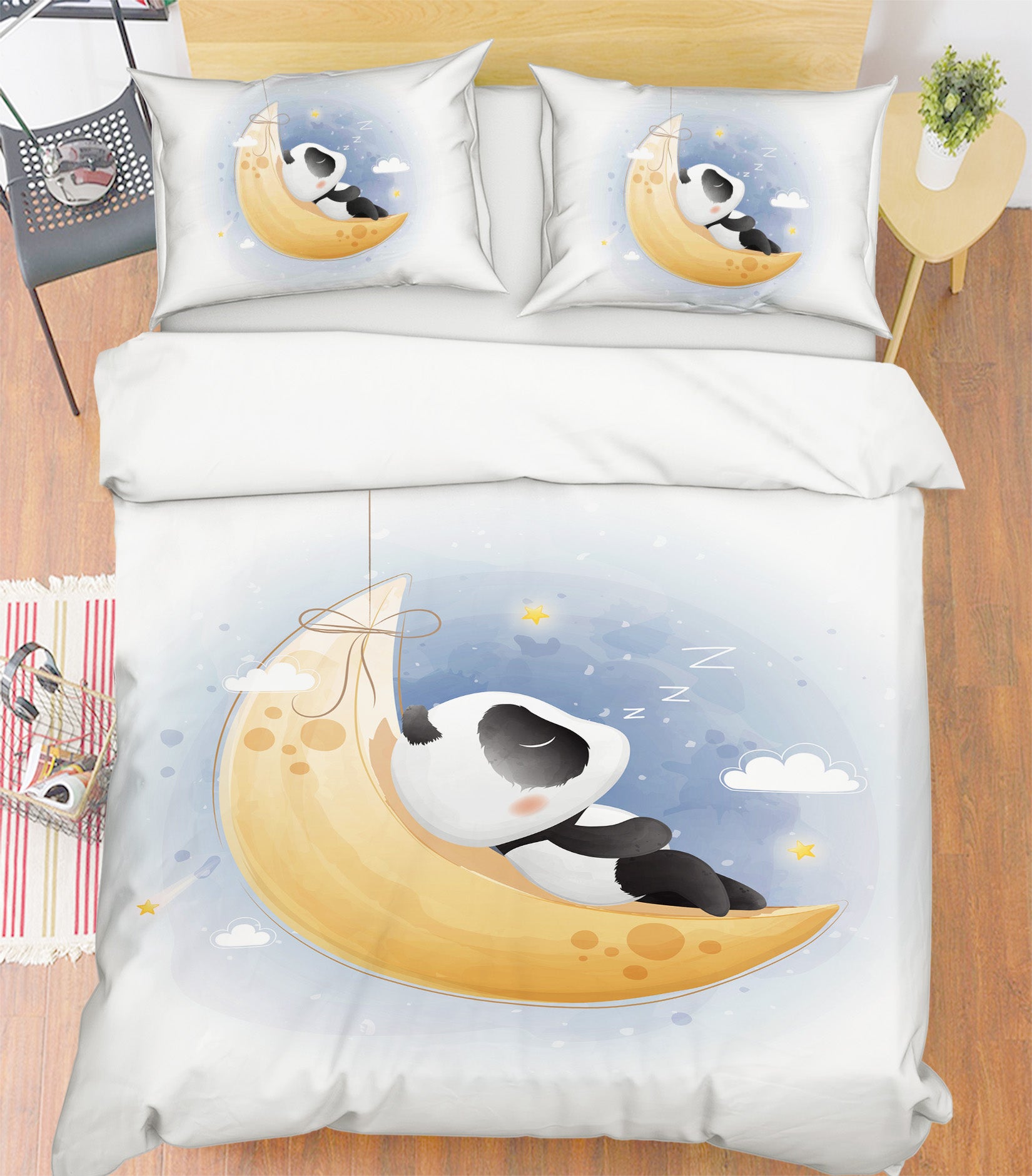 3D Moon Panda 63225 Bed Pillowcases Quilt