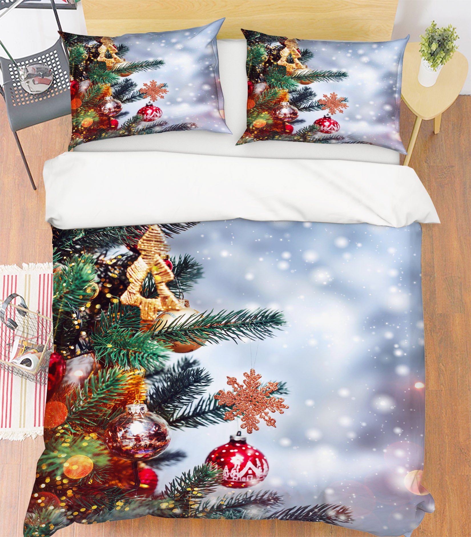 3D Branch Pendant 52257 Christmas Quilt Duvet Cover Xmas Bed Pillowcases