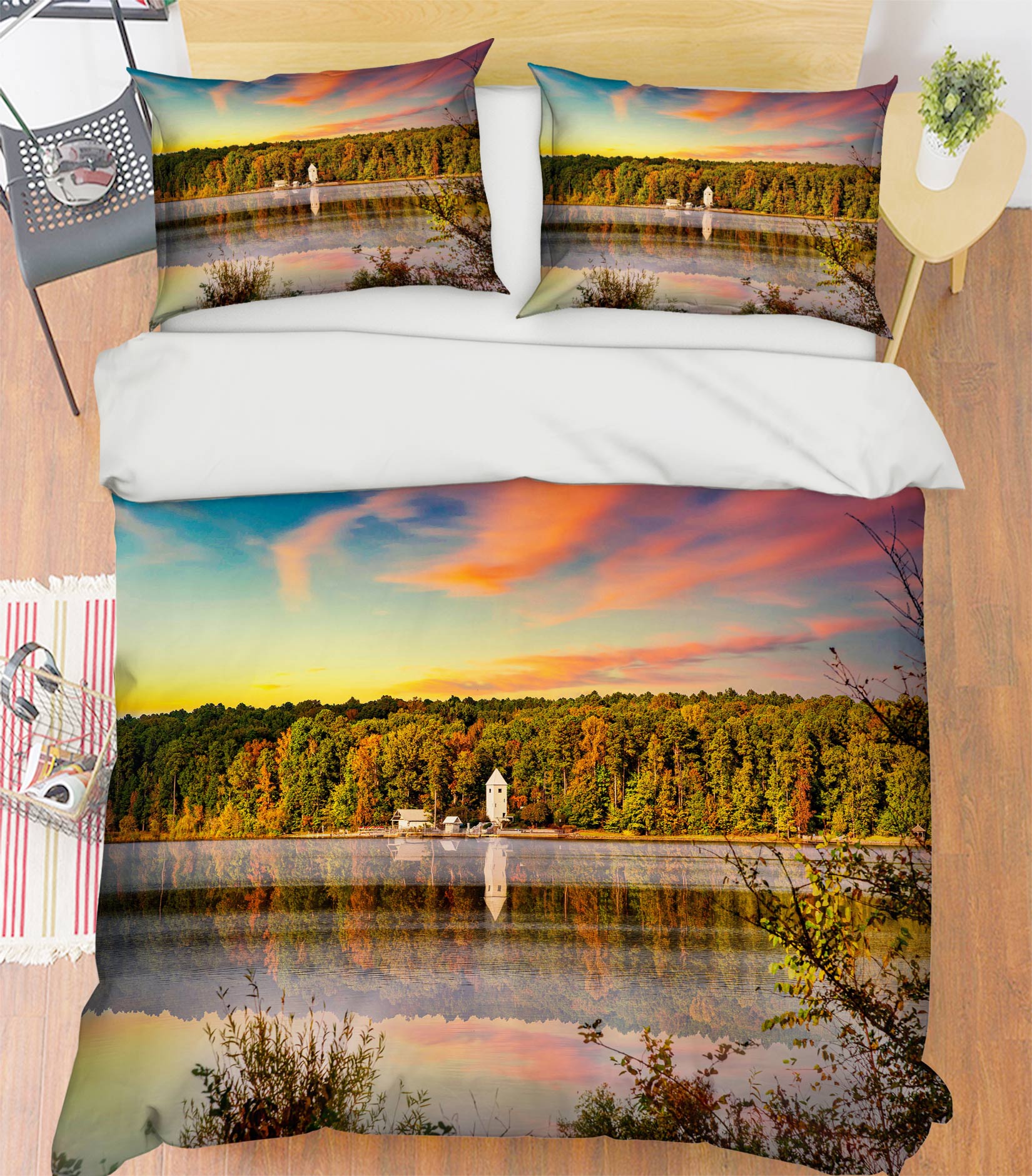 3D Lakeside Forest 8544 Beth Sheridan Bedding Bed Pillowcases Quilt