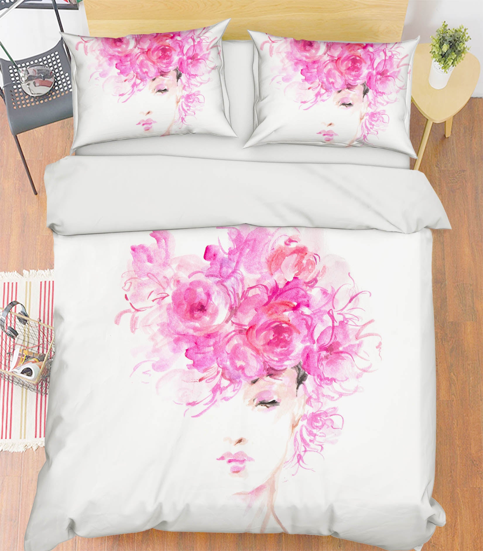 3D Rose Woman 111 Debi Coules Bedding Bed Pillowcases Quilt