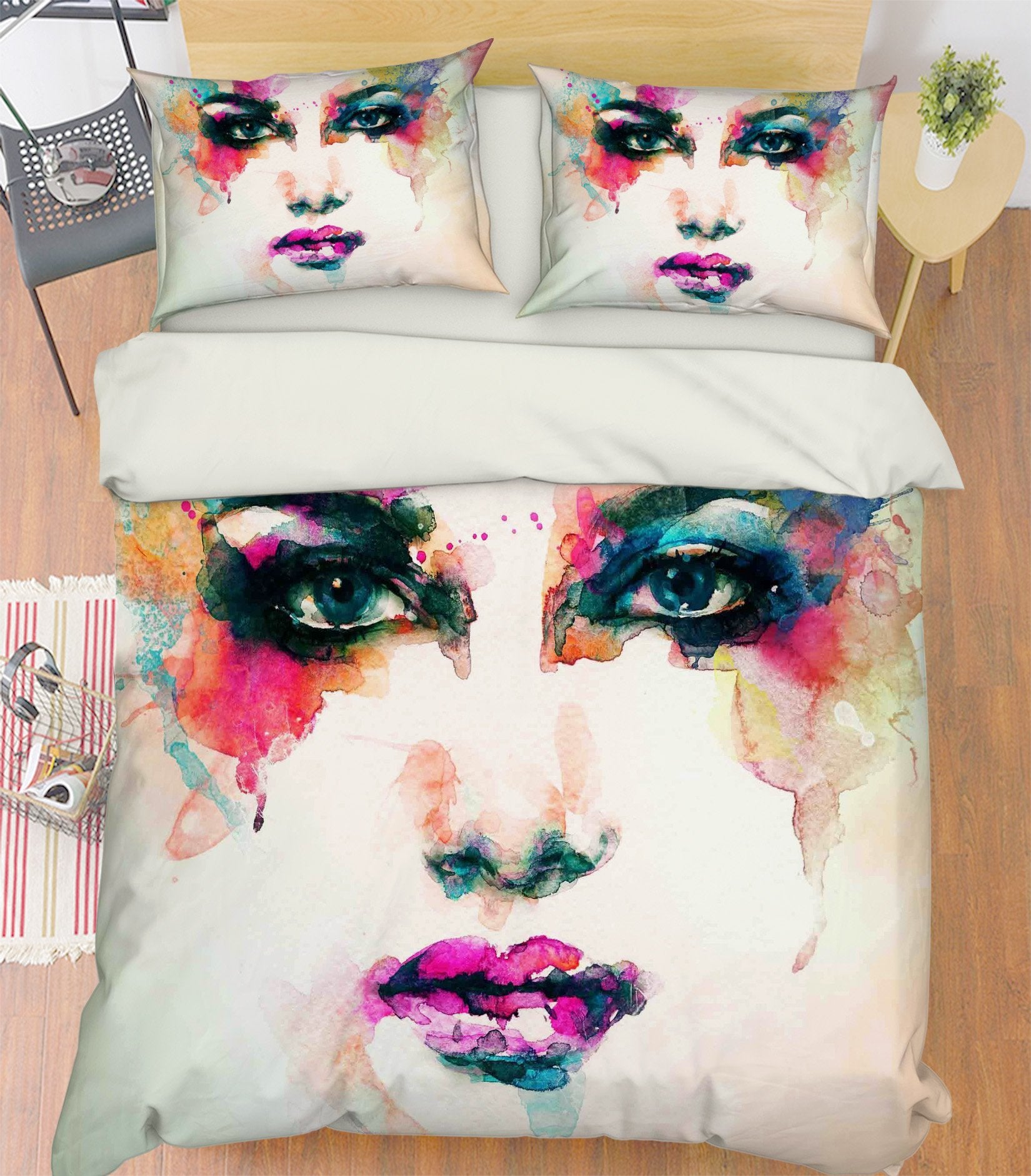 3D Graffiti Woman Face 280 Bed Pillowcases Quilt Wallpaper AJ Wallpaper 