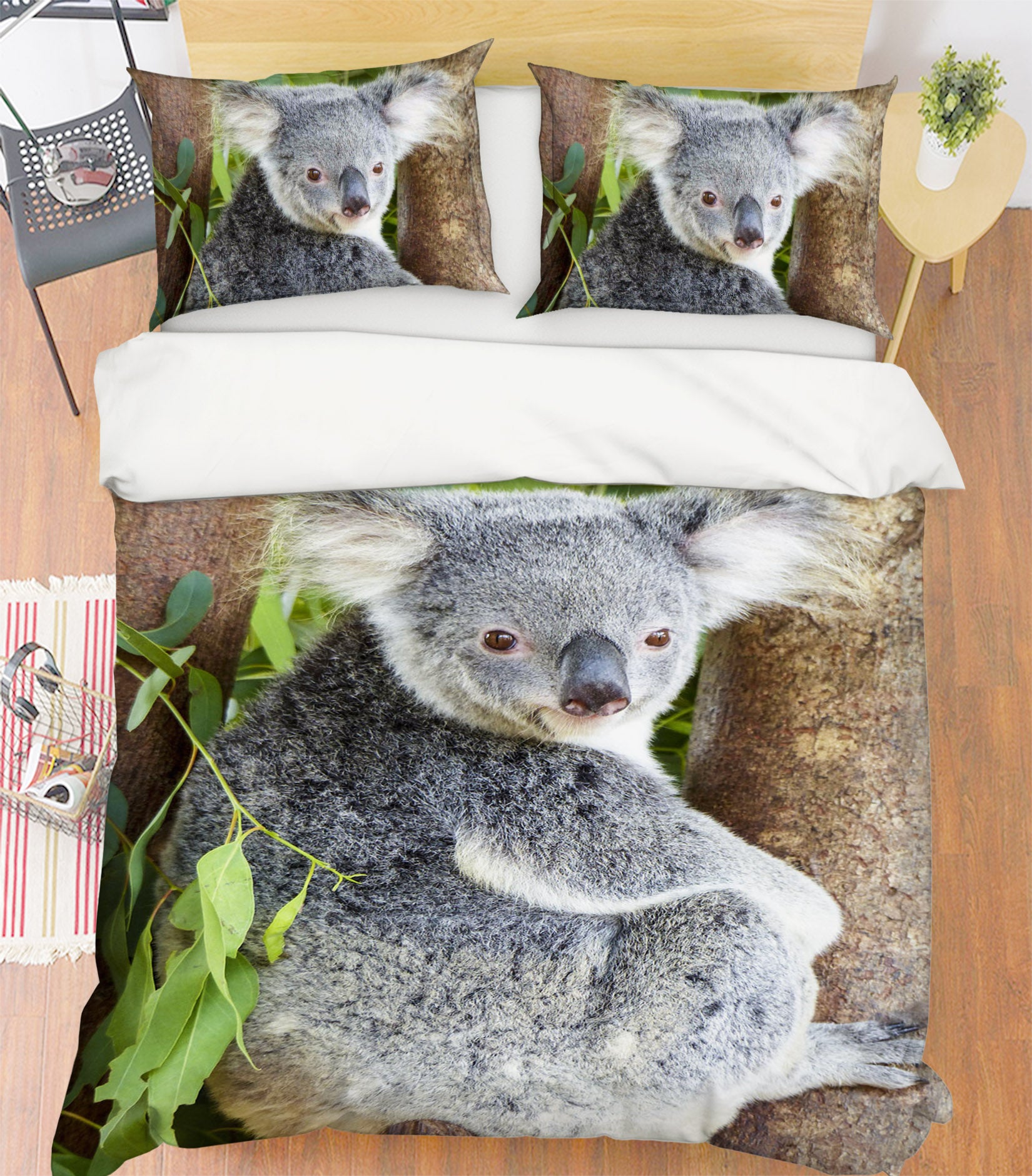 3D Koala Tree 080 Bed Pillowcases Quilt