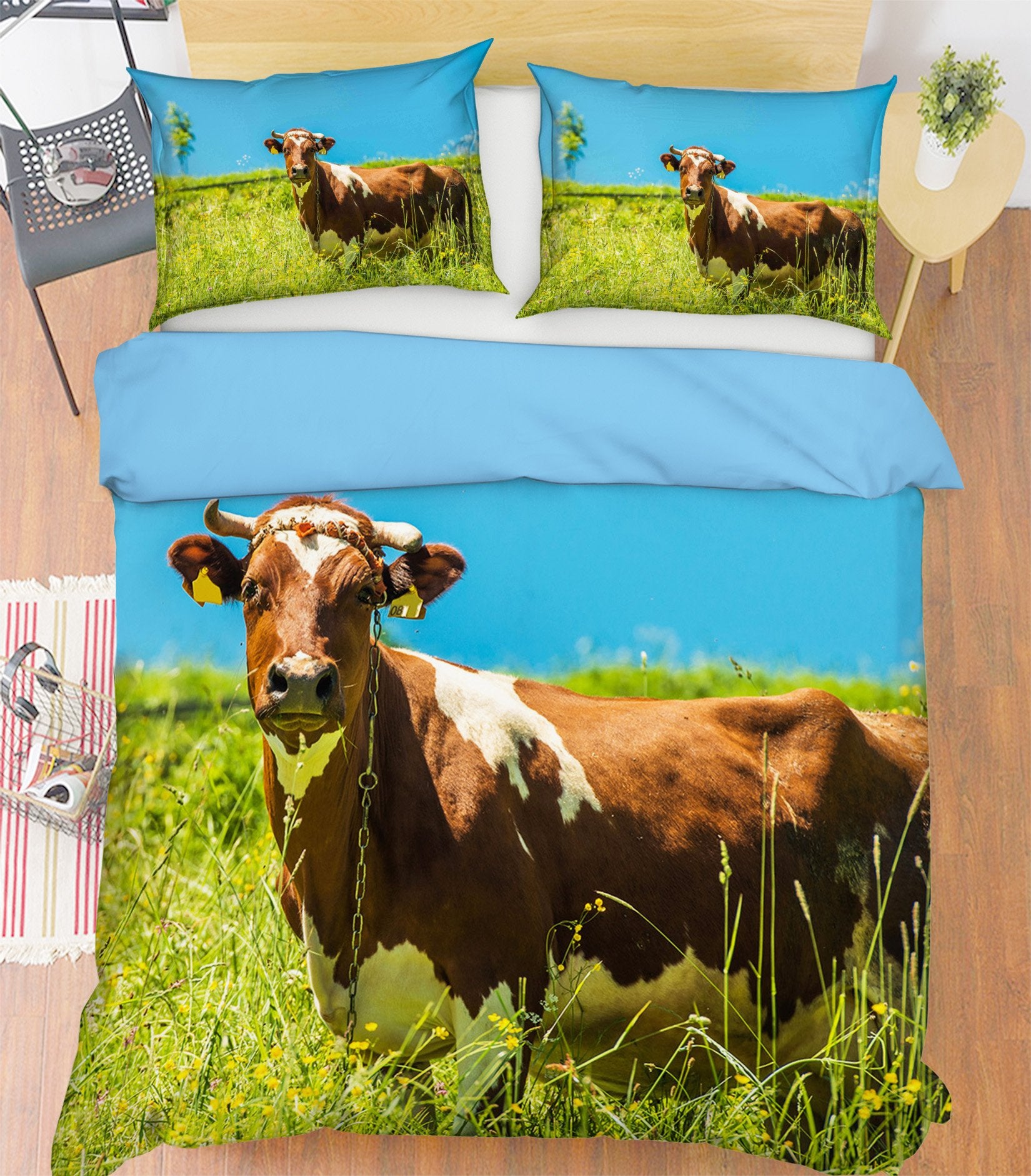 3D Brown Cow 878 Bed Pillowcases Quilt Quiet Covers AJ Creativity Home 