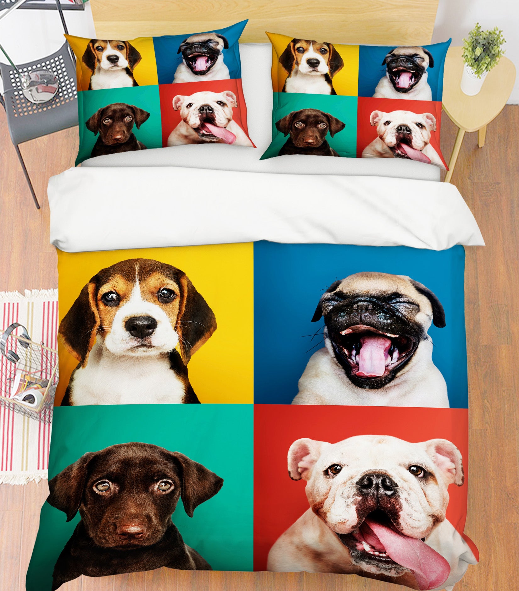 3D Dog 67014 Bed Pillowcases Quilt