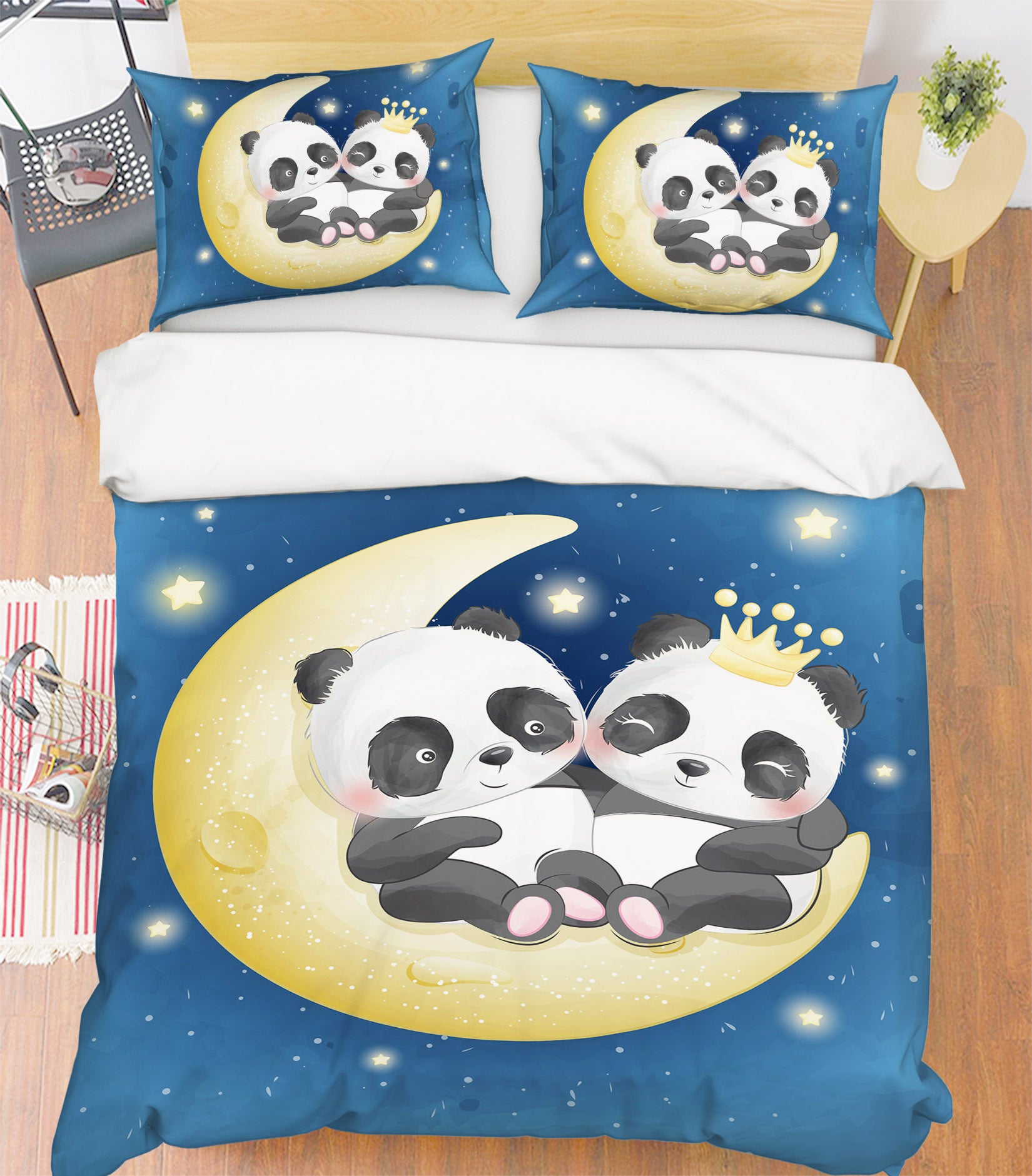 3D Moon Panda 64019 Bed Pillowcases Quilt