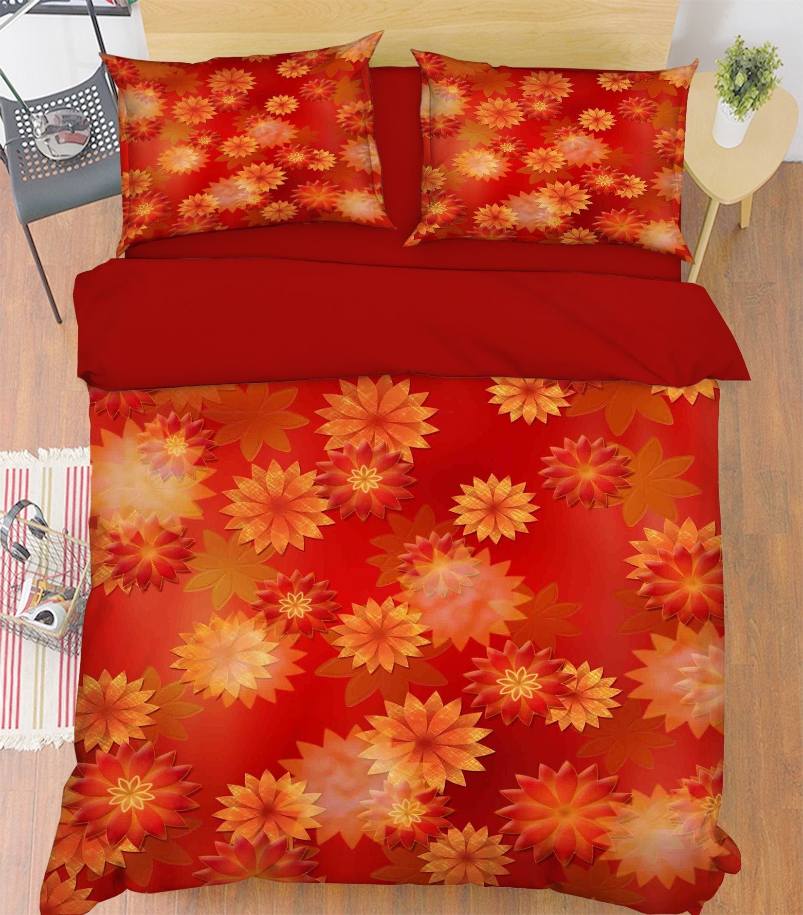 3D Flowers Pattern 164 Bed Pillowcases Quilt Wallpaper AJ Wallpaper 