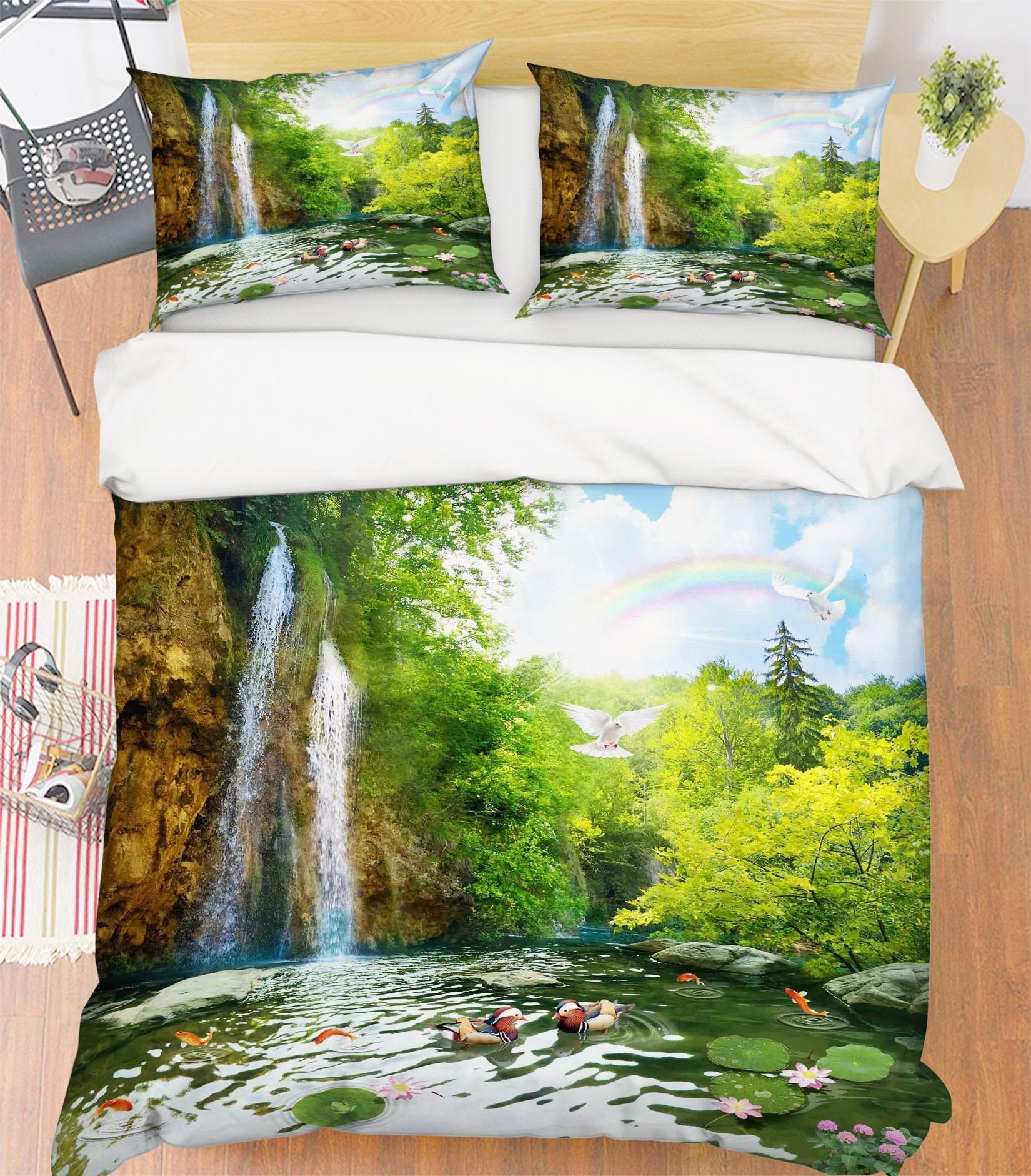 3D Waterfall River 218 Bed Pillowcases Quilt Wallpaper AJ Wallpaper 