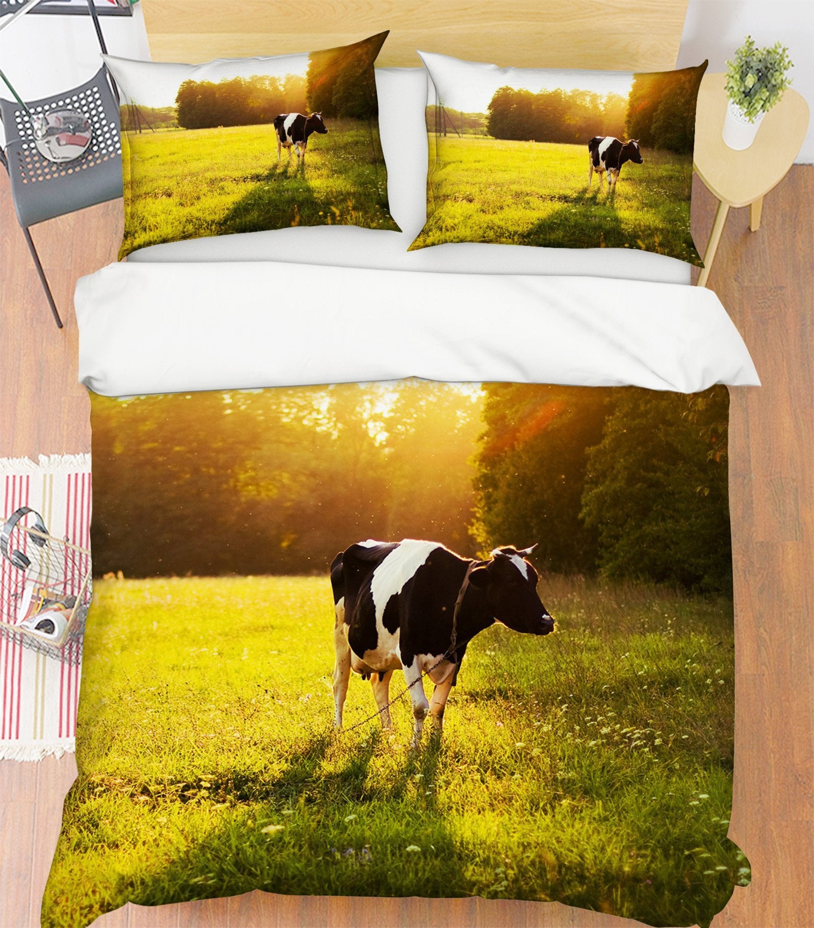 3D Sunshine Cow 1979 Bed Pillowcases Quilt Quiet Covers AJ Creativity Home 