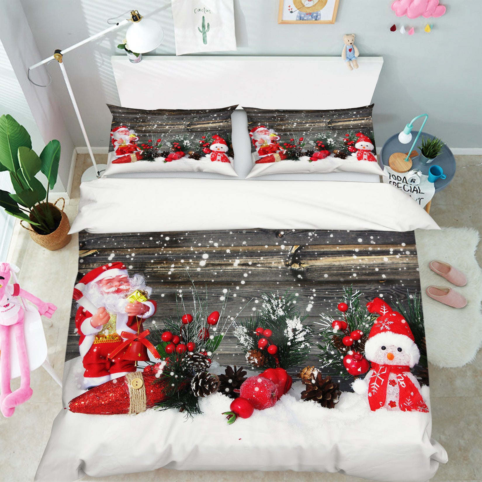 3D Snowman 53016 Christmas Quilt Duvet Cover Xmas Bed Pillowcases