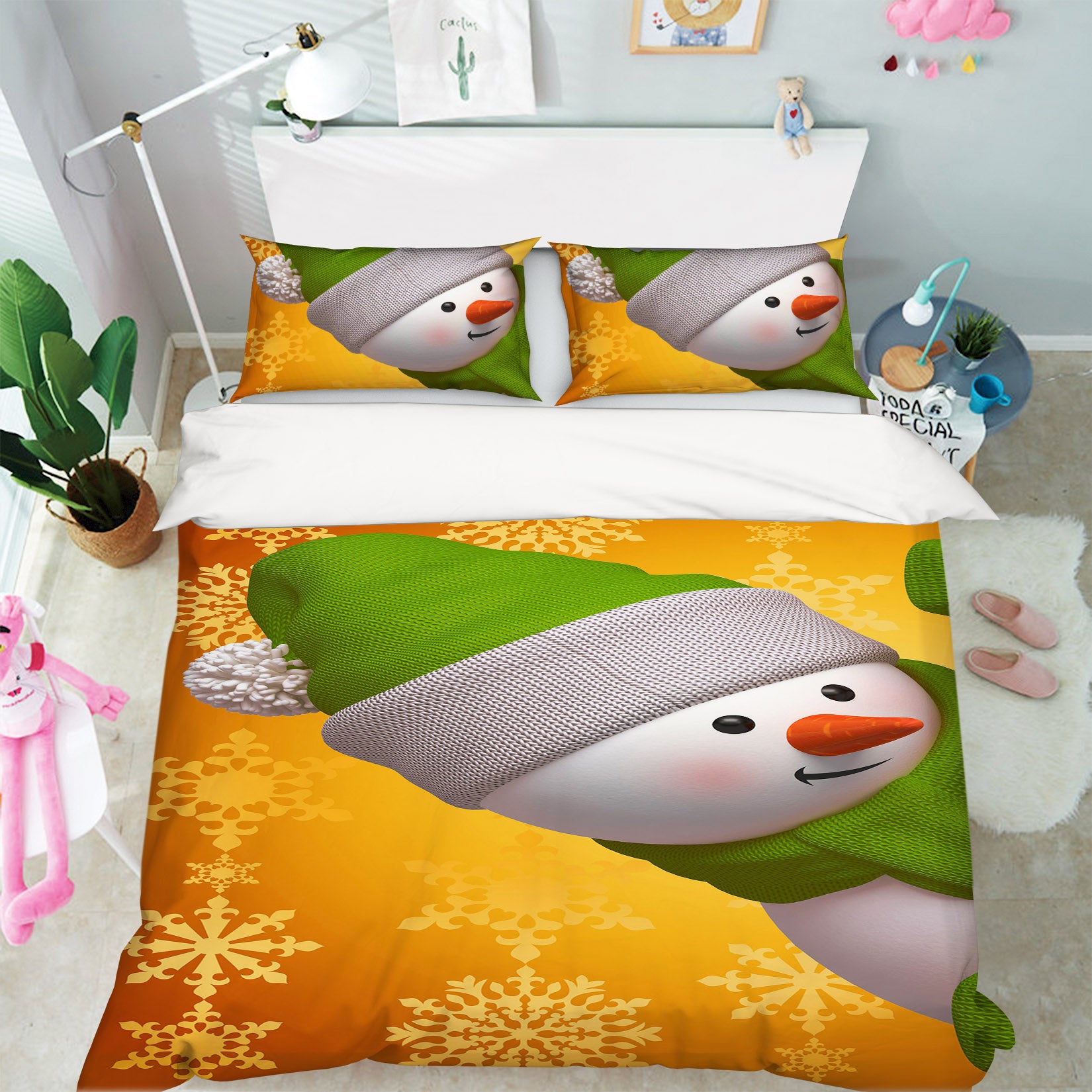 3D Snowman 52229 Christmas Quilt Duvet Cover Xmas Bed Pillowcases