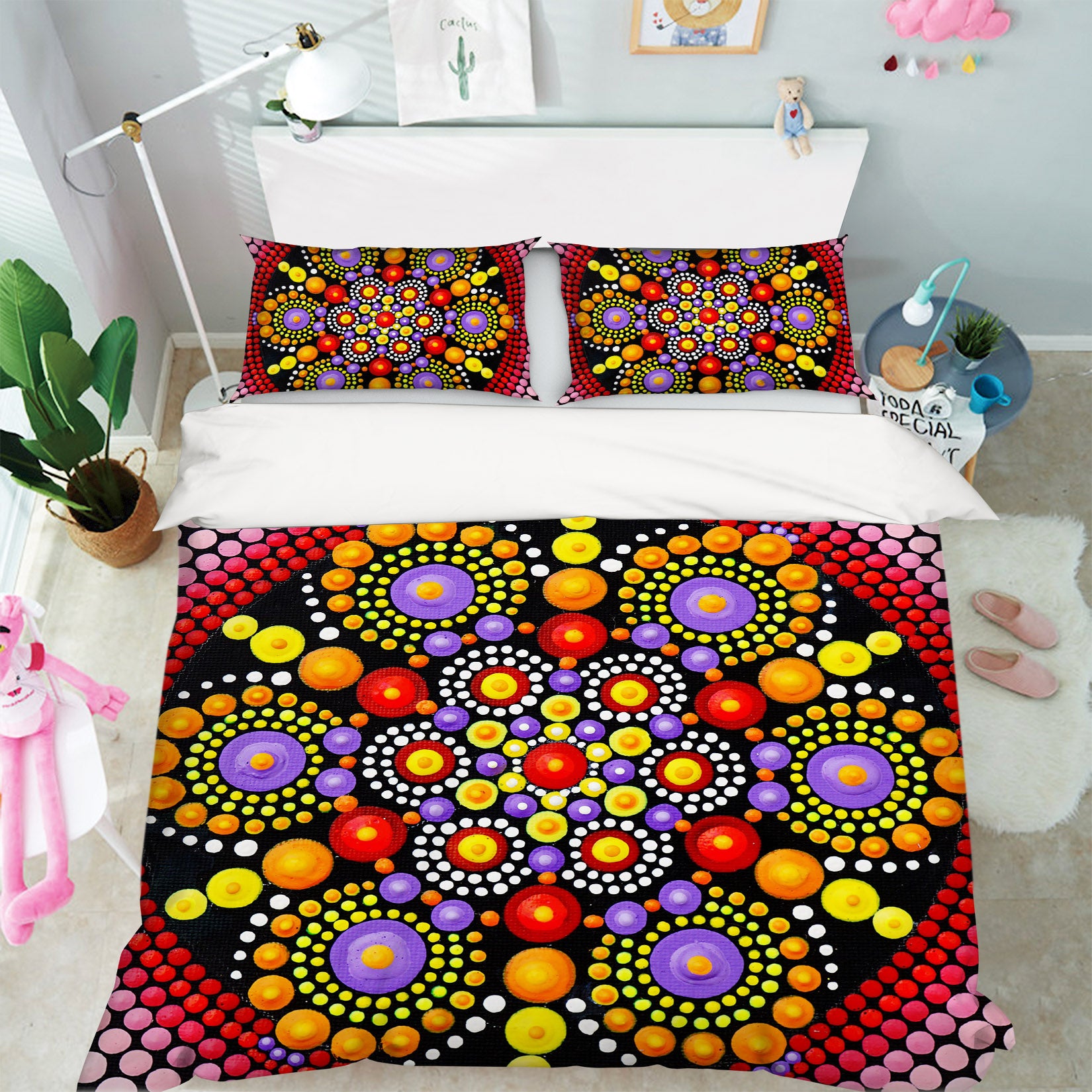 3D Circle Pattern 67006 Bed Pillowcases Quilt