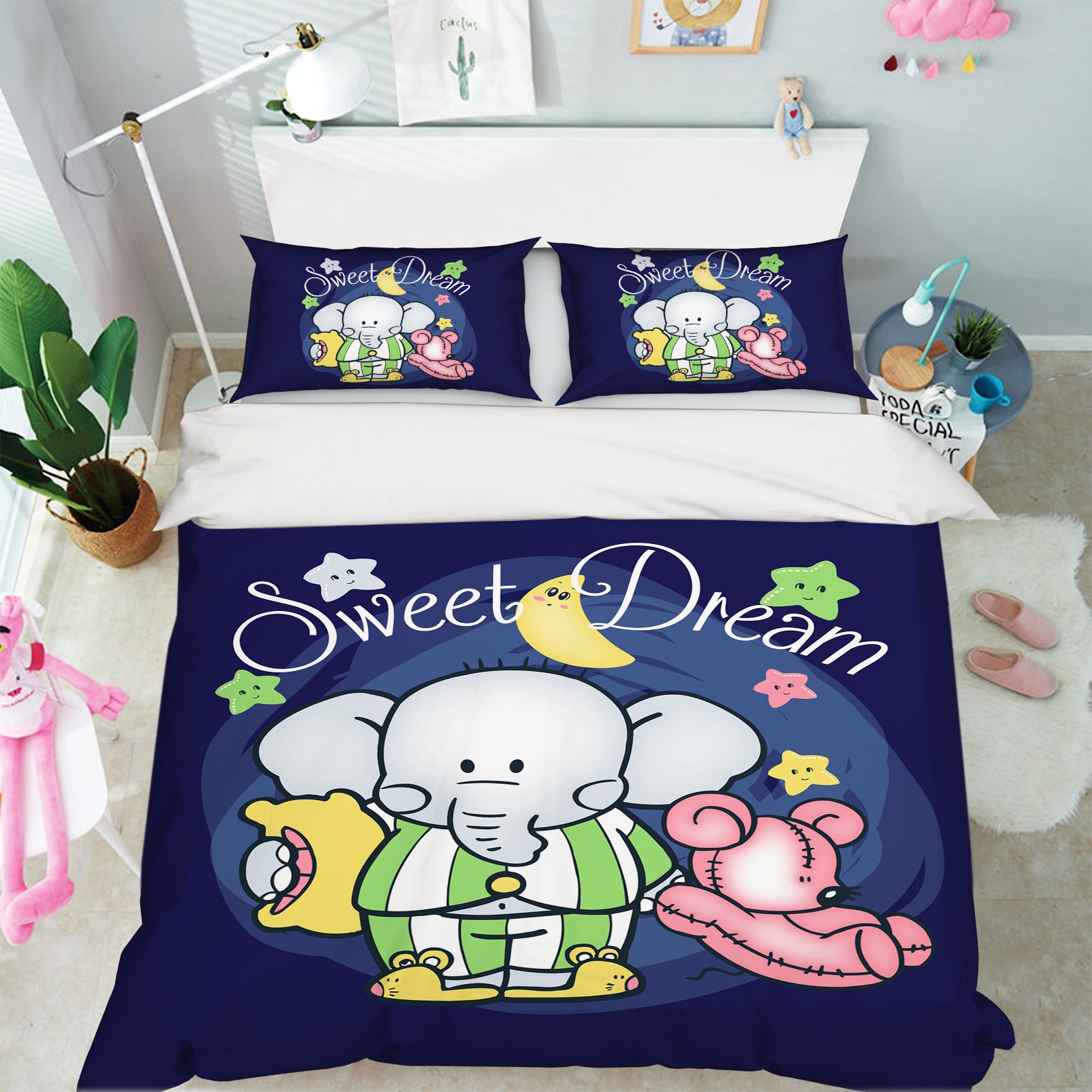 3D Elephant Bear 63211 Bed Pillowcases Quilt