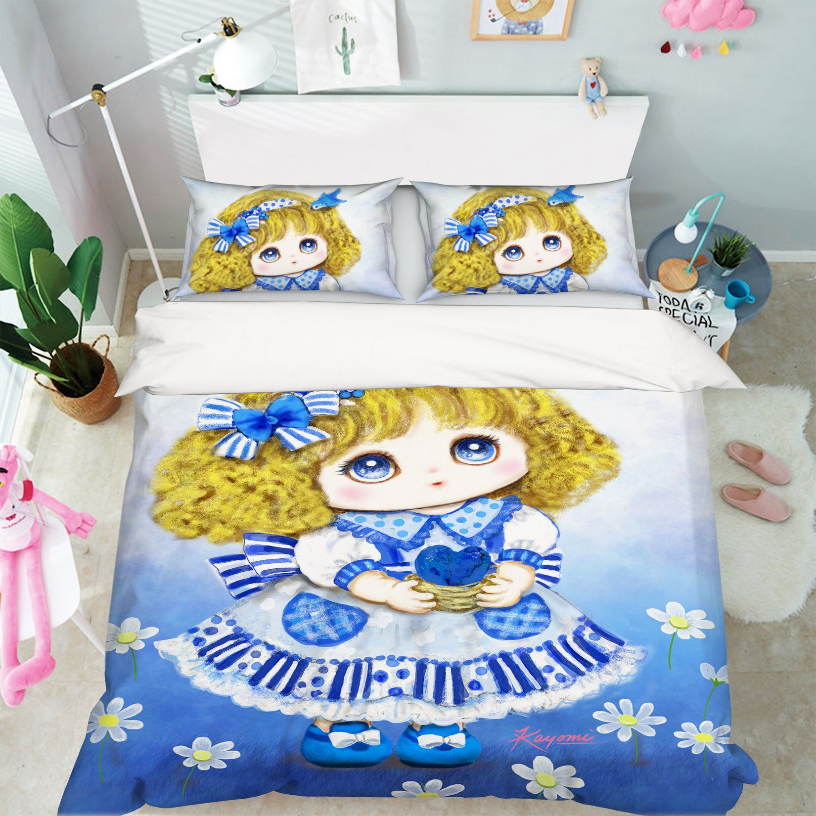 3D Cute Little Girl 5825 Kayomi Harai Bedding Bed Pillowcases Quilt Cover Duvet Cover