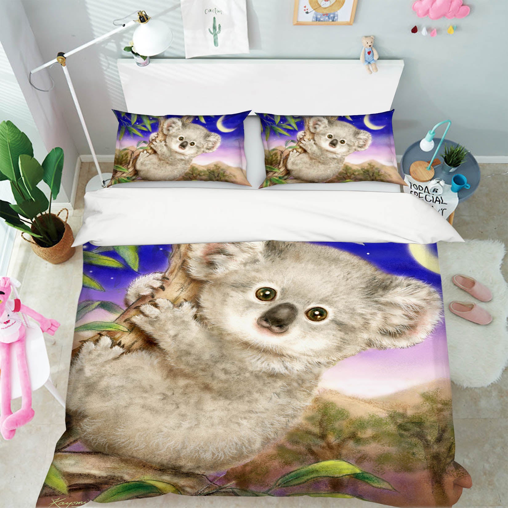 3D Koala Moon 5804 Kayomi Harai Bedding Bed Pillowcases Quilt Cover Duvet Cover