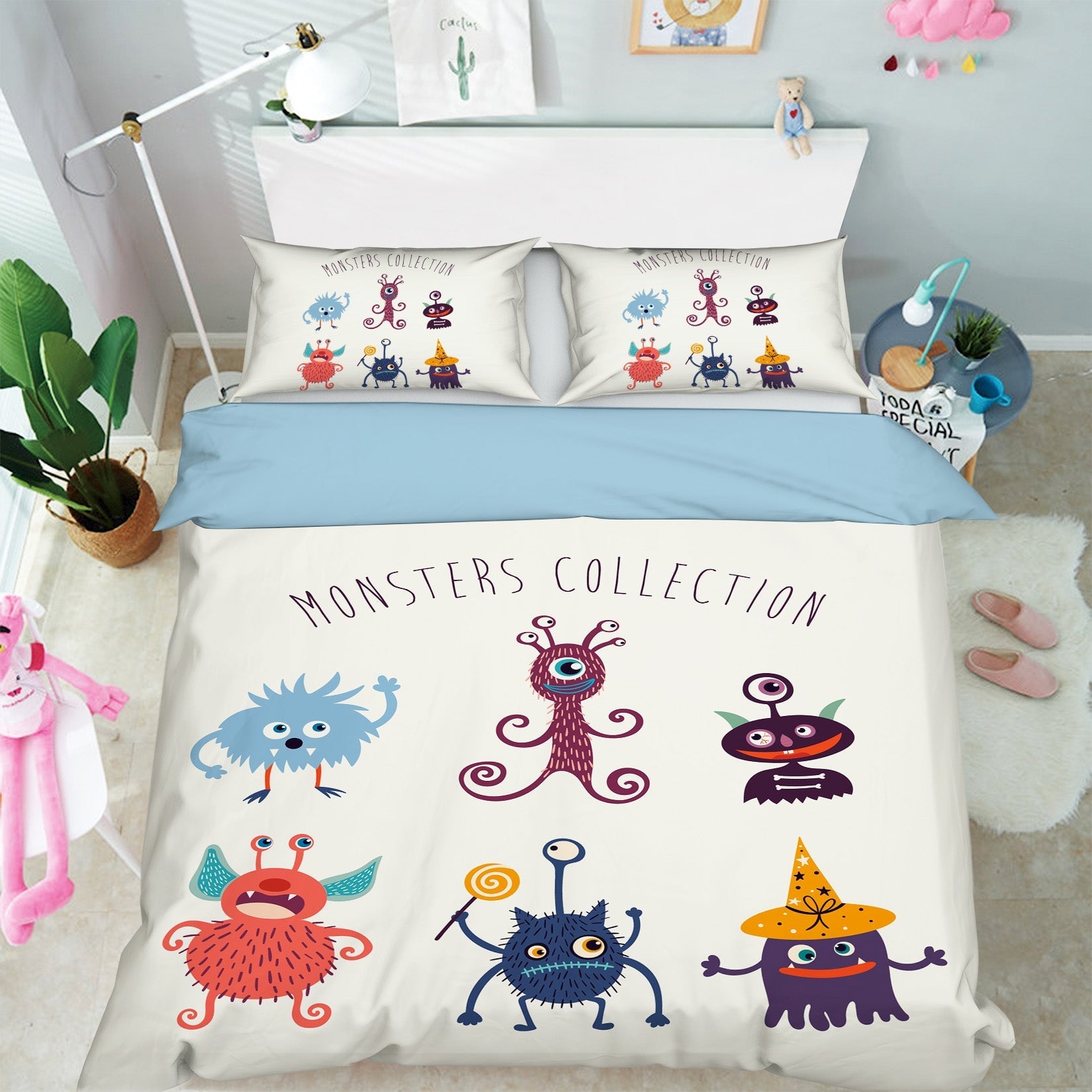 3D Cartoon Monster 1204 Halloween Bed Pillowcases Quilt Quiet Covers AJ Creativity Home 