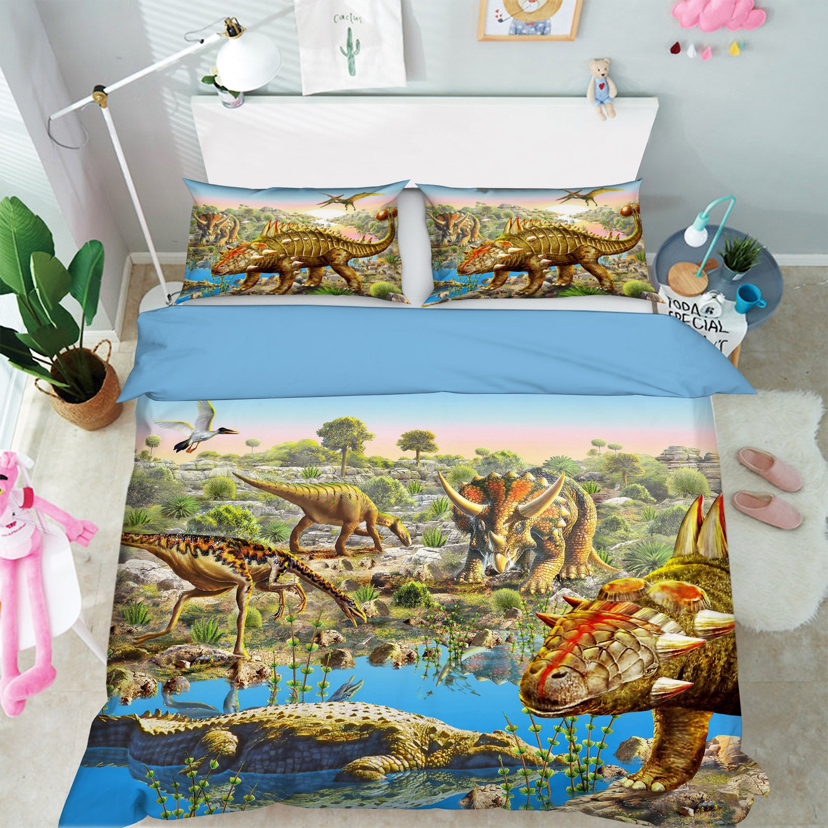 3D Dinosaur World 2101 Adrian Chesterman Bedding Bed Pillowcases Quilt