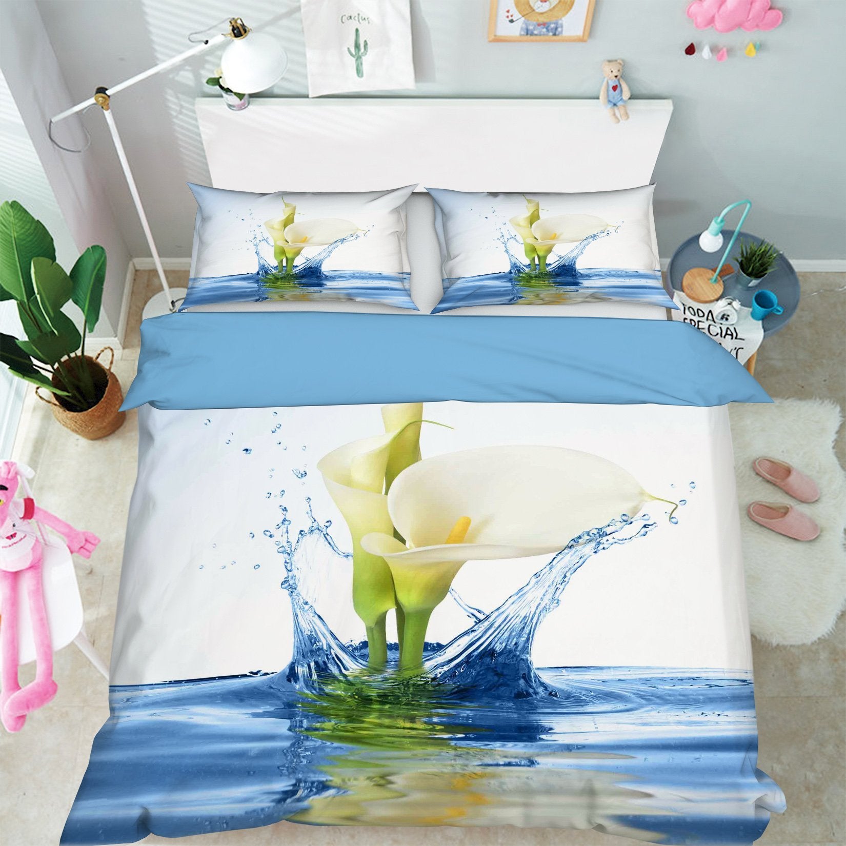 3D Water Lily 066 Bed Pillowcases Quilt Wallpaper AJ Wallpaper 