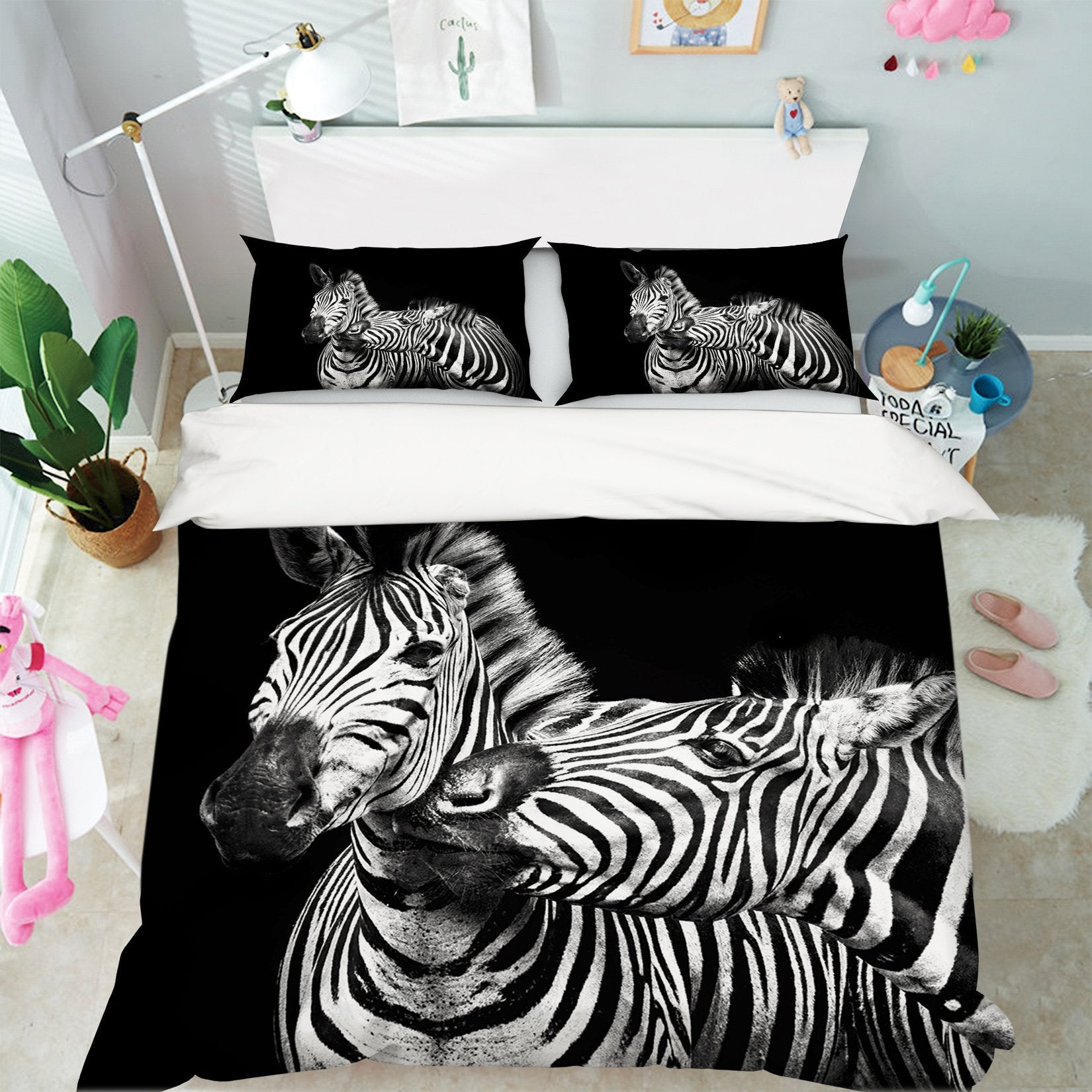 3D Zebra 2016 Bed Pillowcases Quilt Quiet Covers AJ Creativity Home 