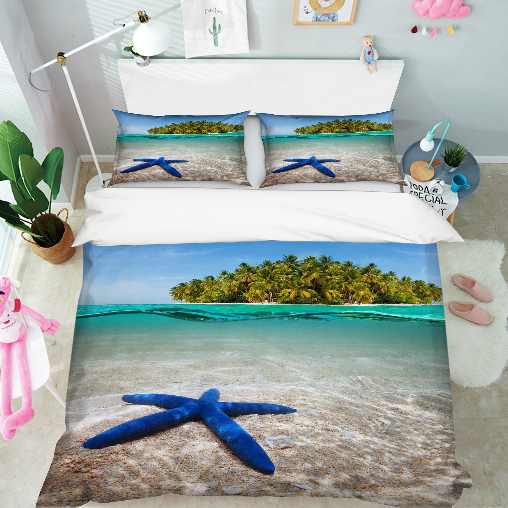 3D Blue Starfish 167 Bed Pillowcases Quilt Wallpaper AJ Wallpaper 