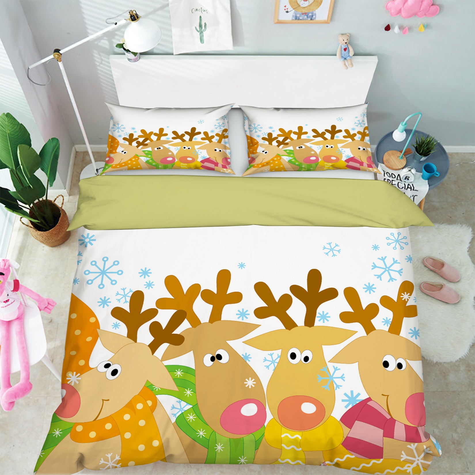 3D Deer 31100 Christmas Quilt Duvet Cover Xmas Bed Pillowcases