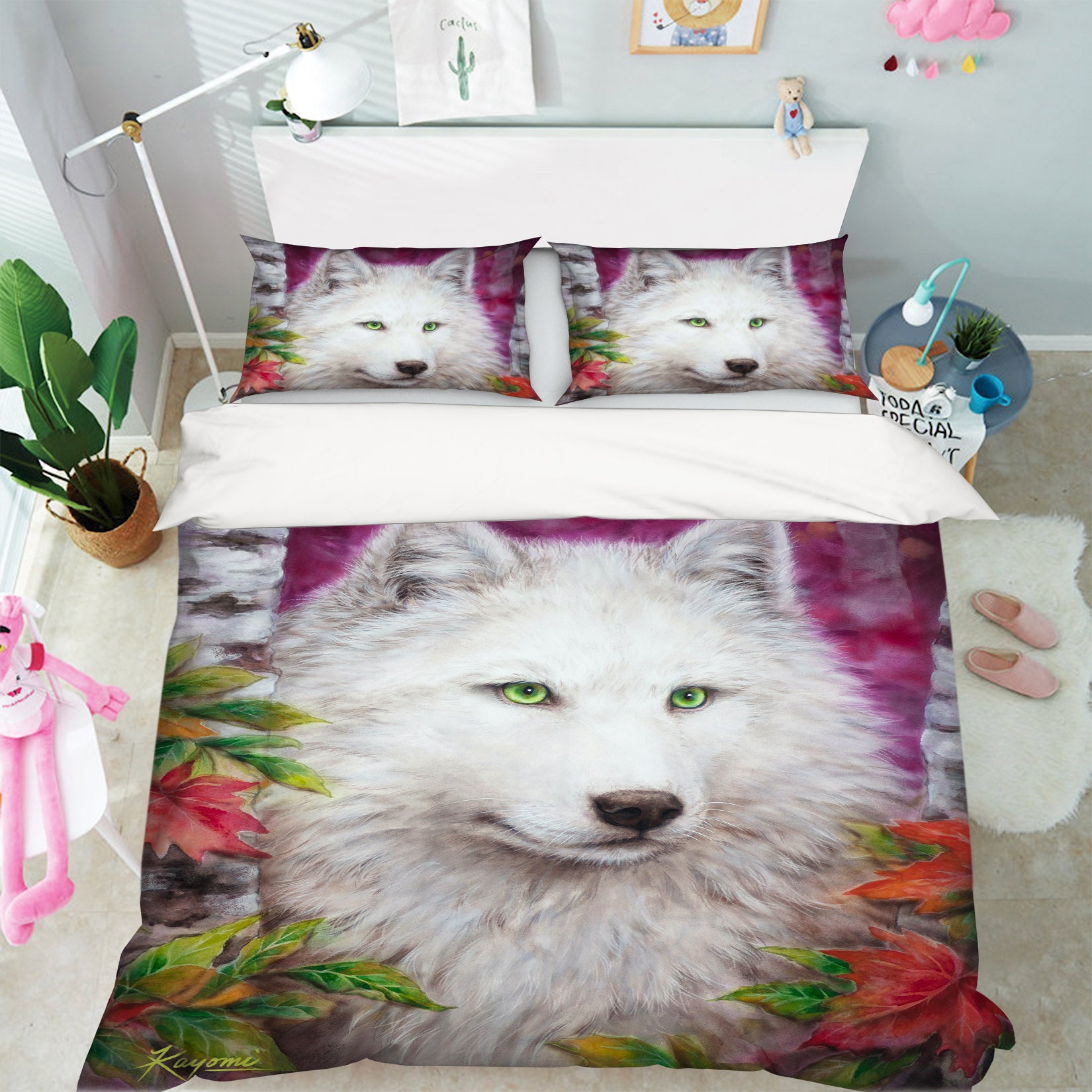 3D White Wolf 5802 Kayomi Harai Bedding Bed Pillowcases Quilt Cover Duvet Cover