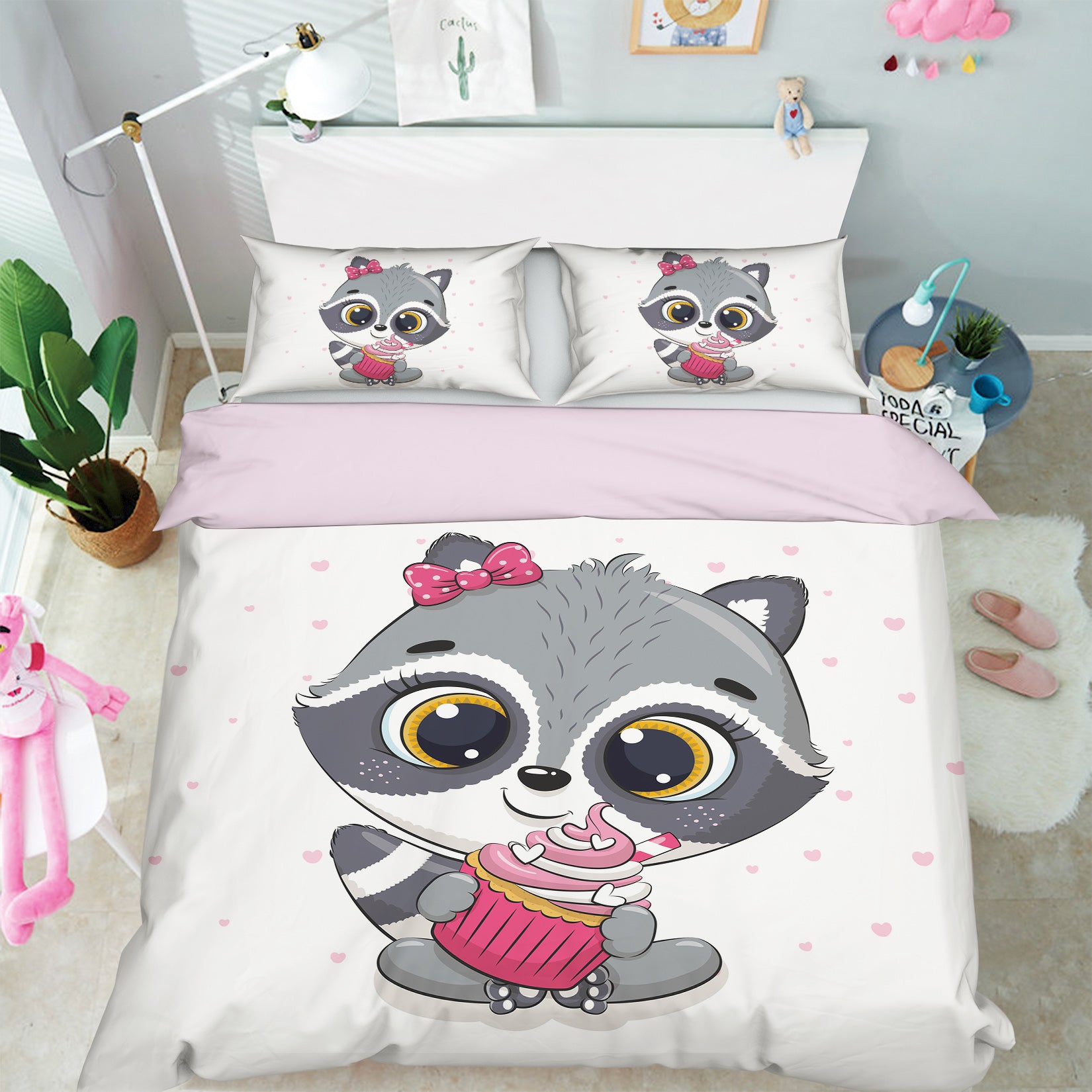 3D Cartoon Tanuki 63217 Bed Pillowcases Quilt