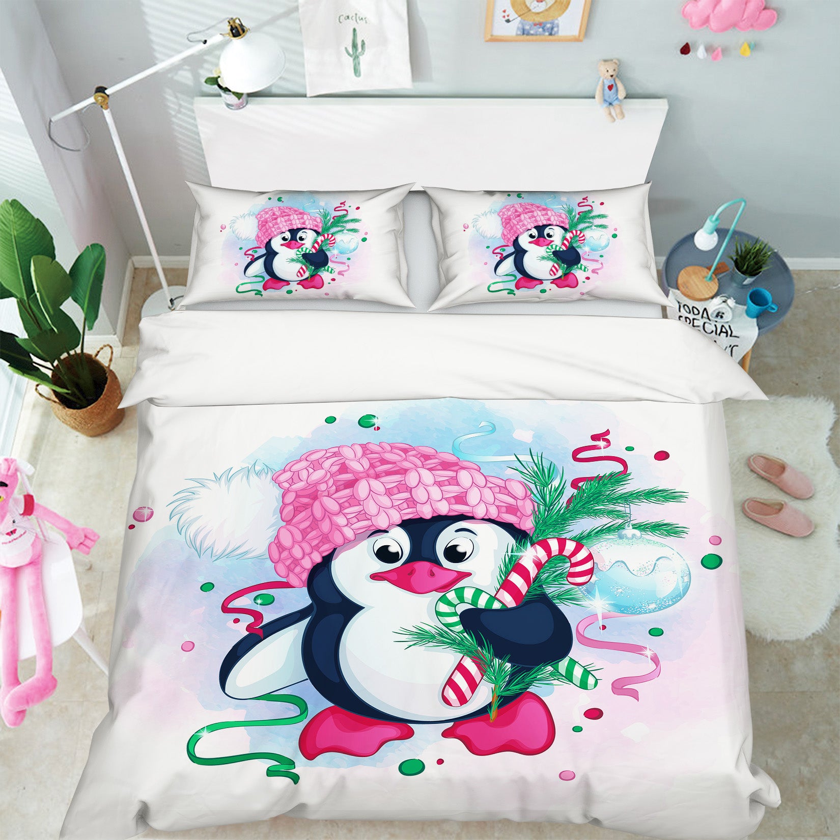 3D Penguin 63240 Bed Pillowcases Quilt