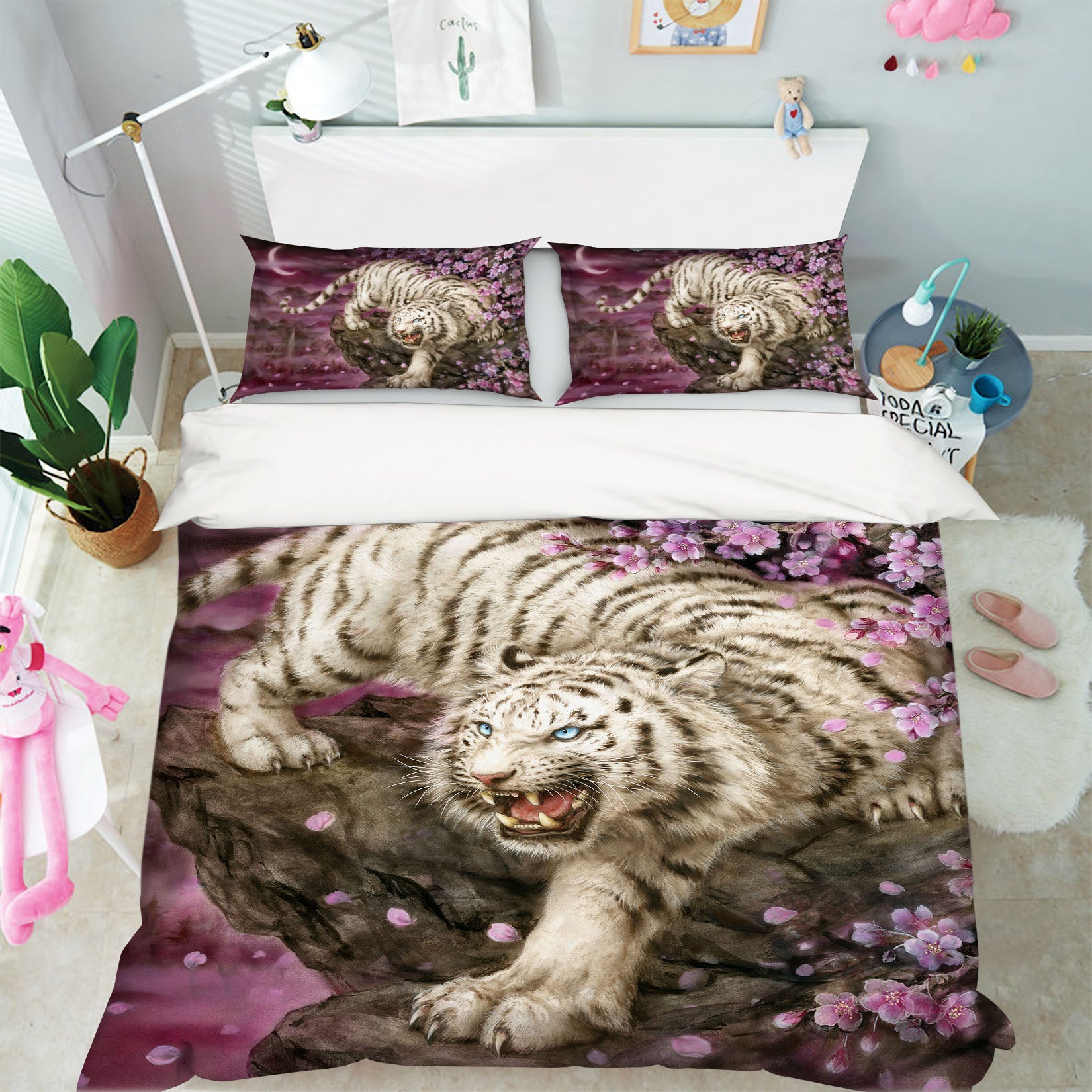 3D Flower Tiger 5888 Kayomi Harai Bedding Bed Pillowcases Quilt Cover Duvet Cover